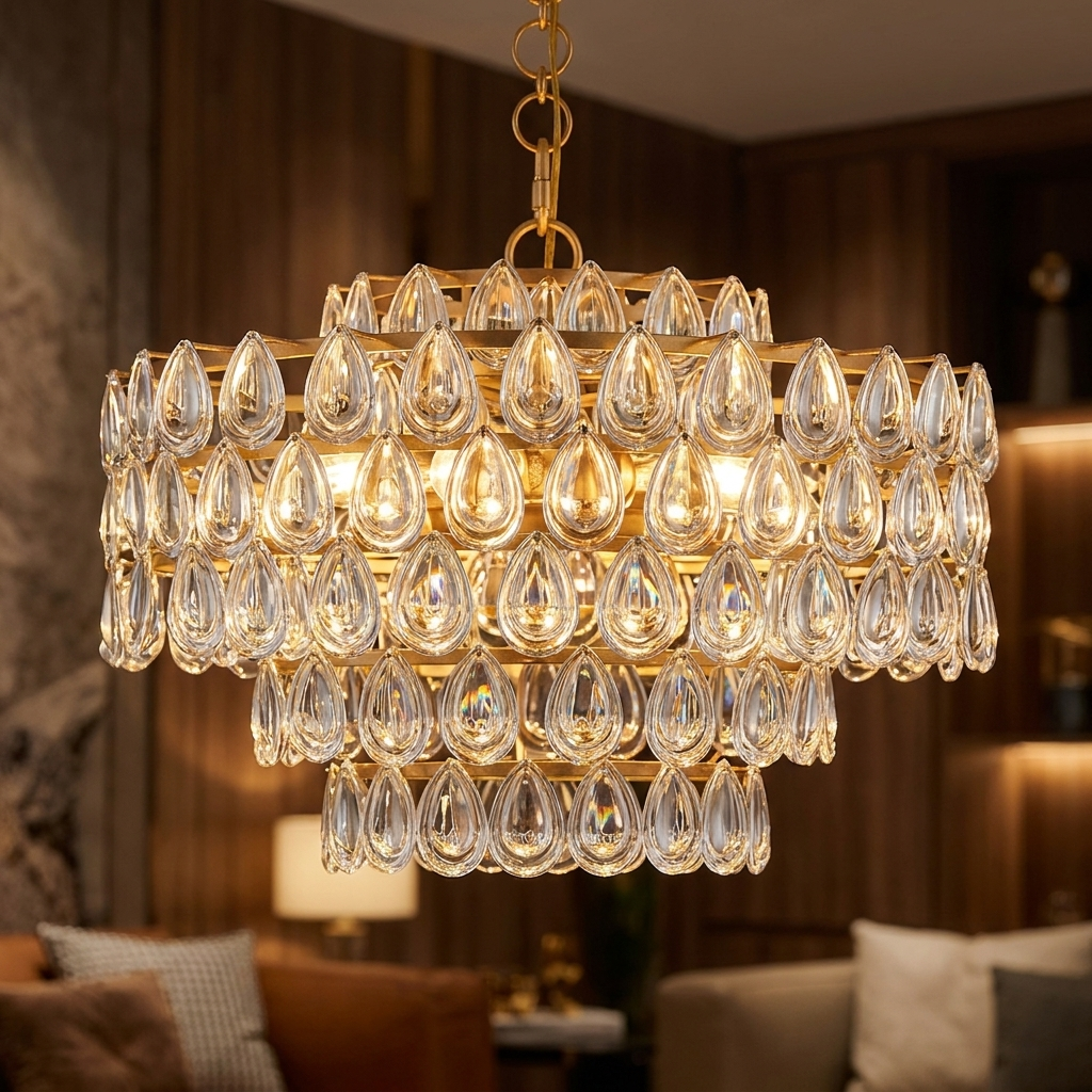 Large Round Crystal Chandelier lifestyle 4
