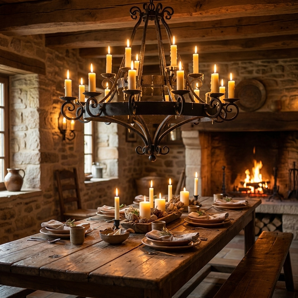 Black Wrought Iron Chandelier lifestyle 1
