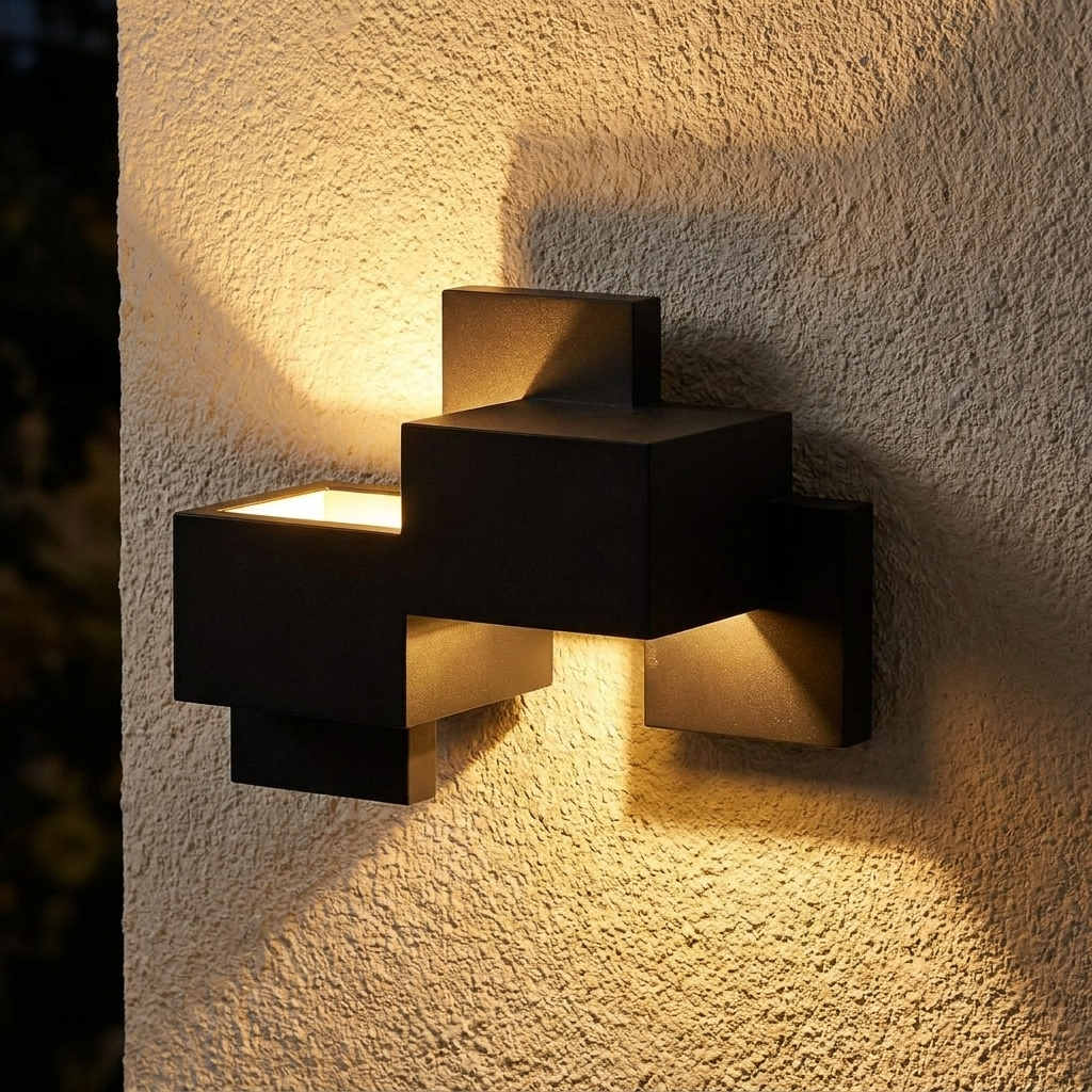 Geometric Up-Down Outdoor Wall Sconce lifestyle 4