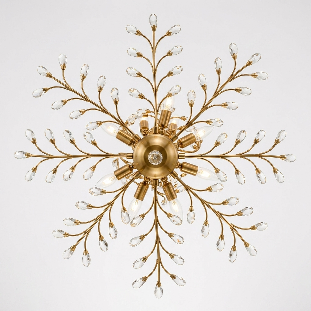 Sculptural Branch Chandelier view from below showing full branch spread