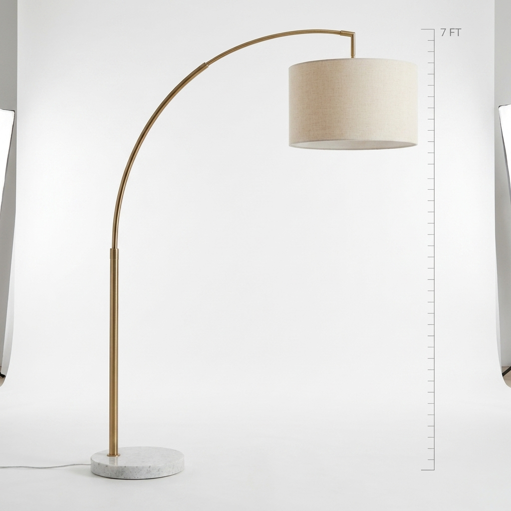 Arched Floor Lamp full-length side profile showing height and arc