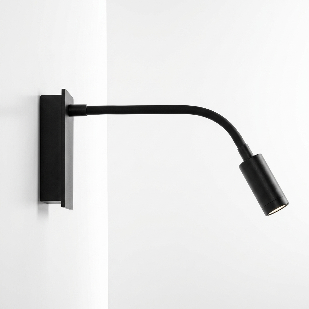 Bedside Reading Wall Light side profile showing wall projection depth