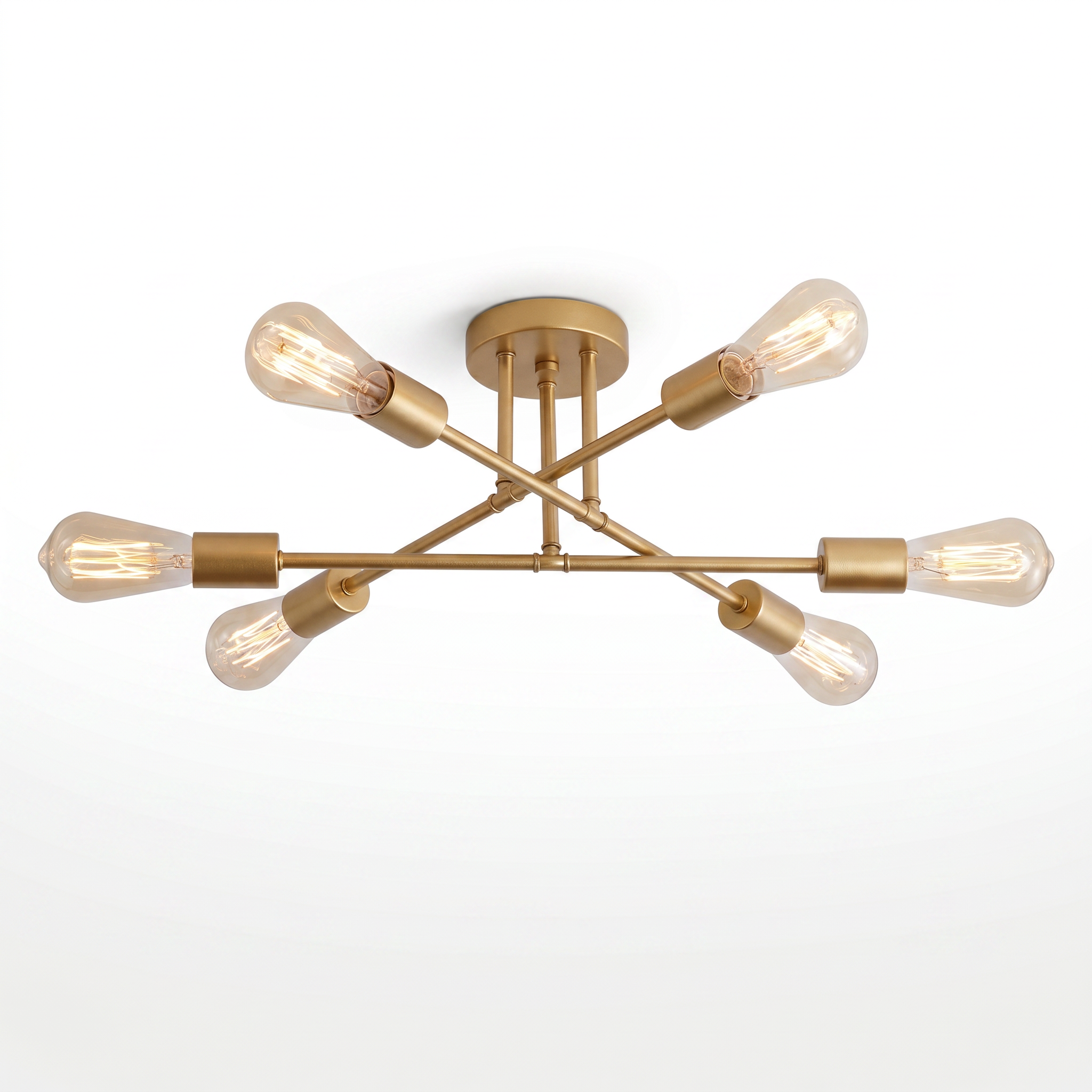 Sputnik Chandelier gold industrial main image