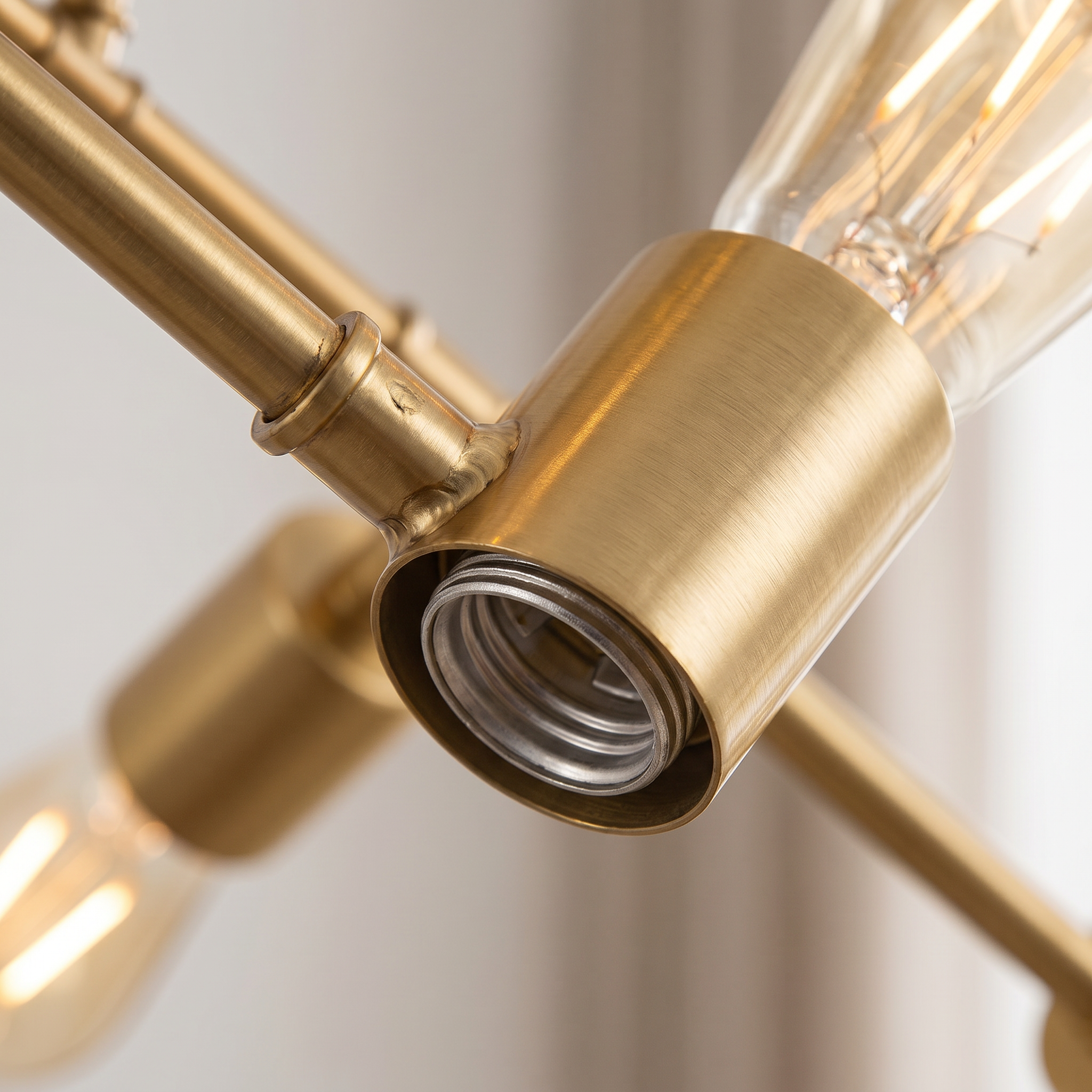 Sputnik Chandelier gold finish detail