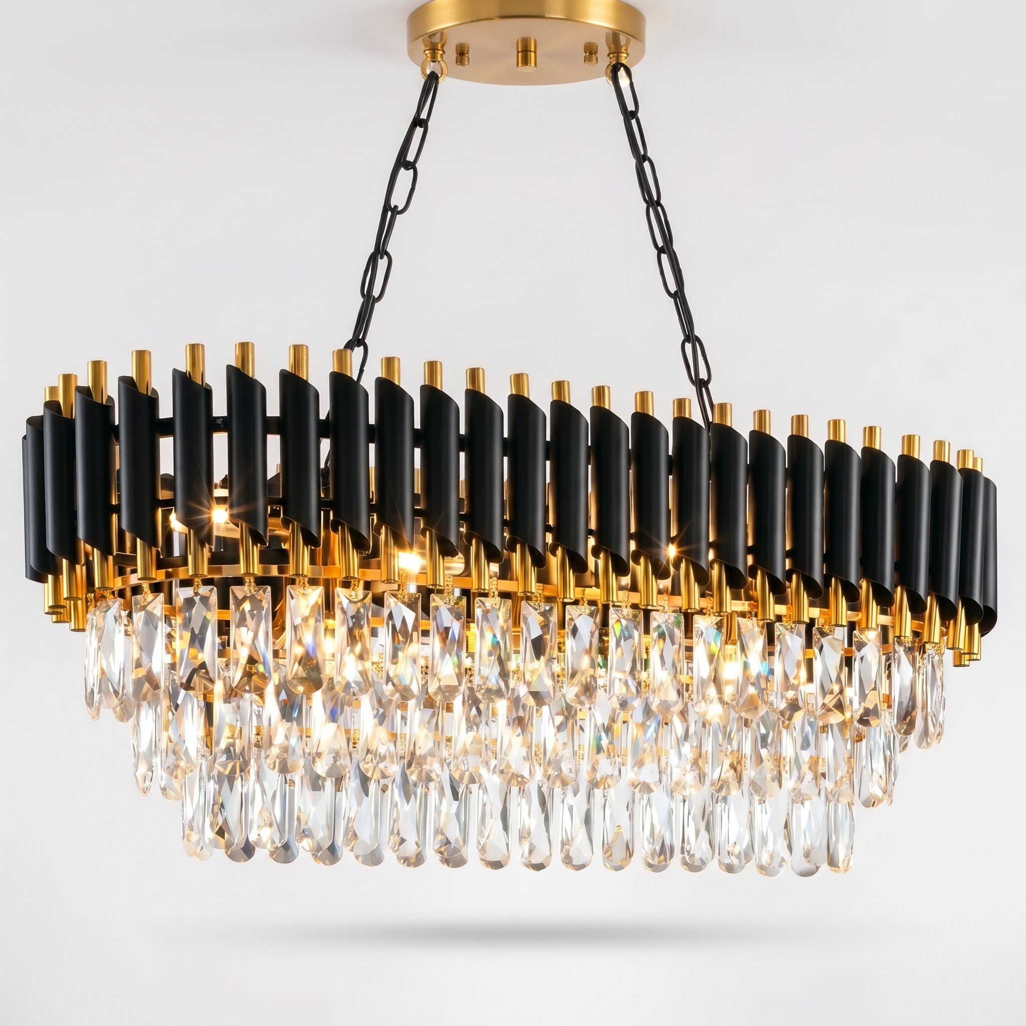 Crystal Chandelier black gold 3-tier main image
