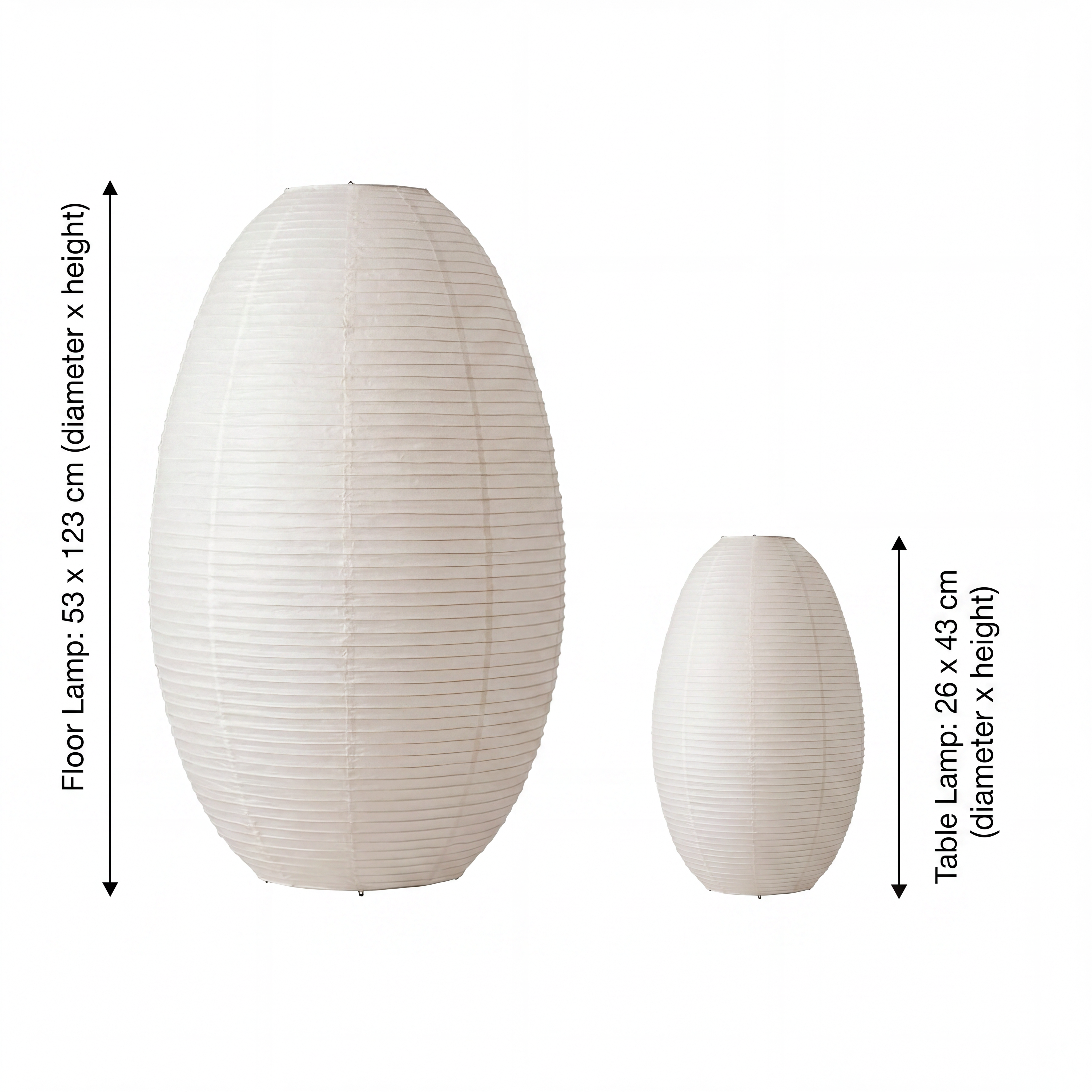 Rice Paper Floor Lamp dimensions