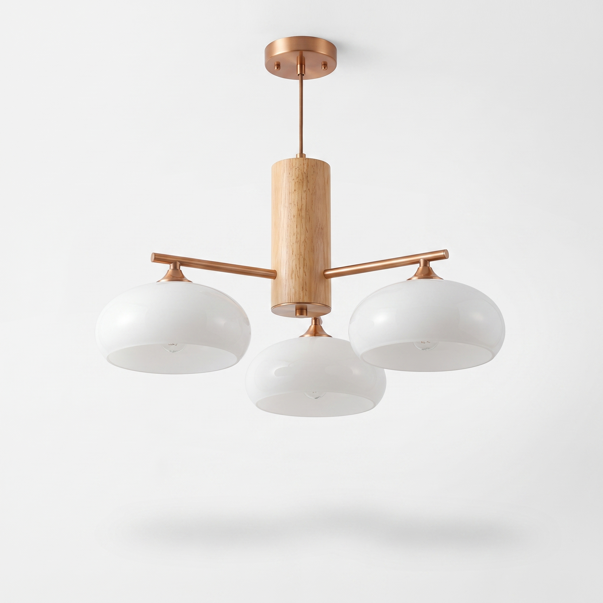 Copper Chandelier Milk White shade