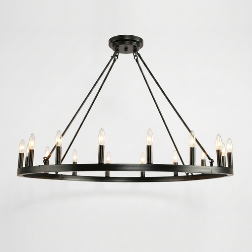 Modern Farmhouse Wagon Wheel Chandelier for Living Room & Entryway
