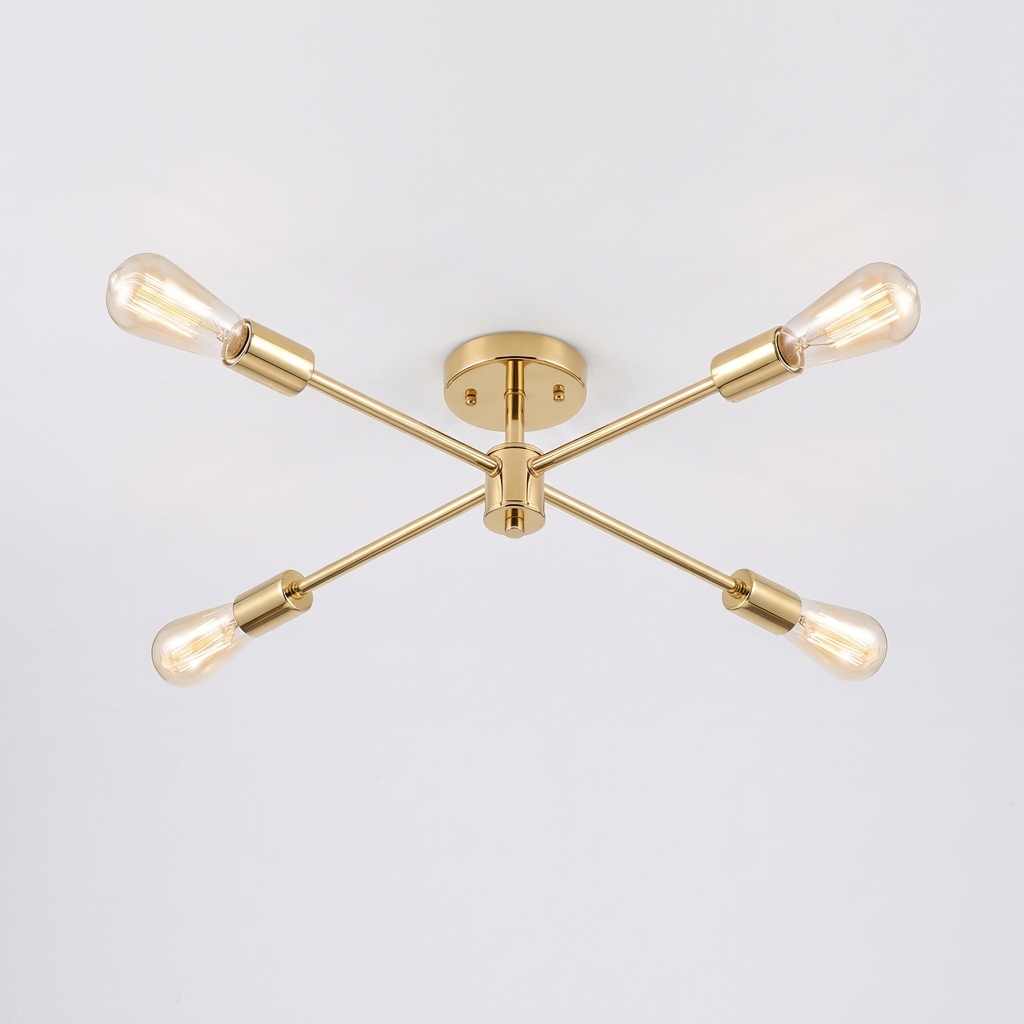 Gold sputnik chandelier product photo on a clean neutral background
