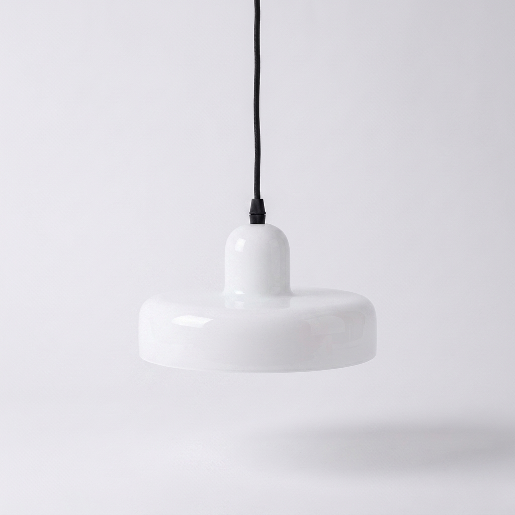 White colored glass pendant light, Merchant Center product photo