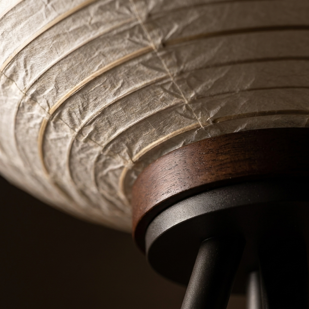 Macro architectural detail of the rice paper shade texture