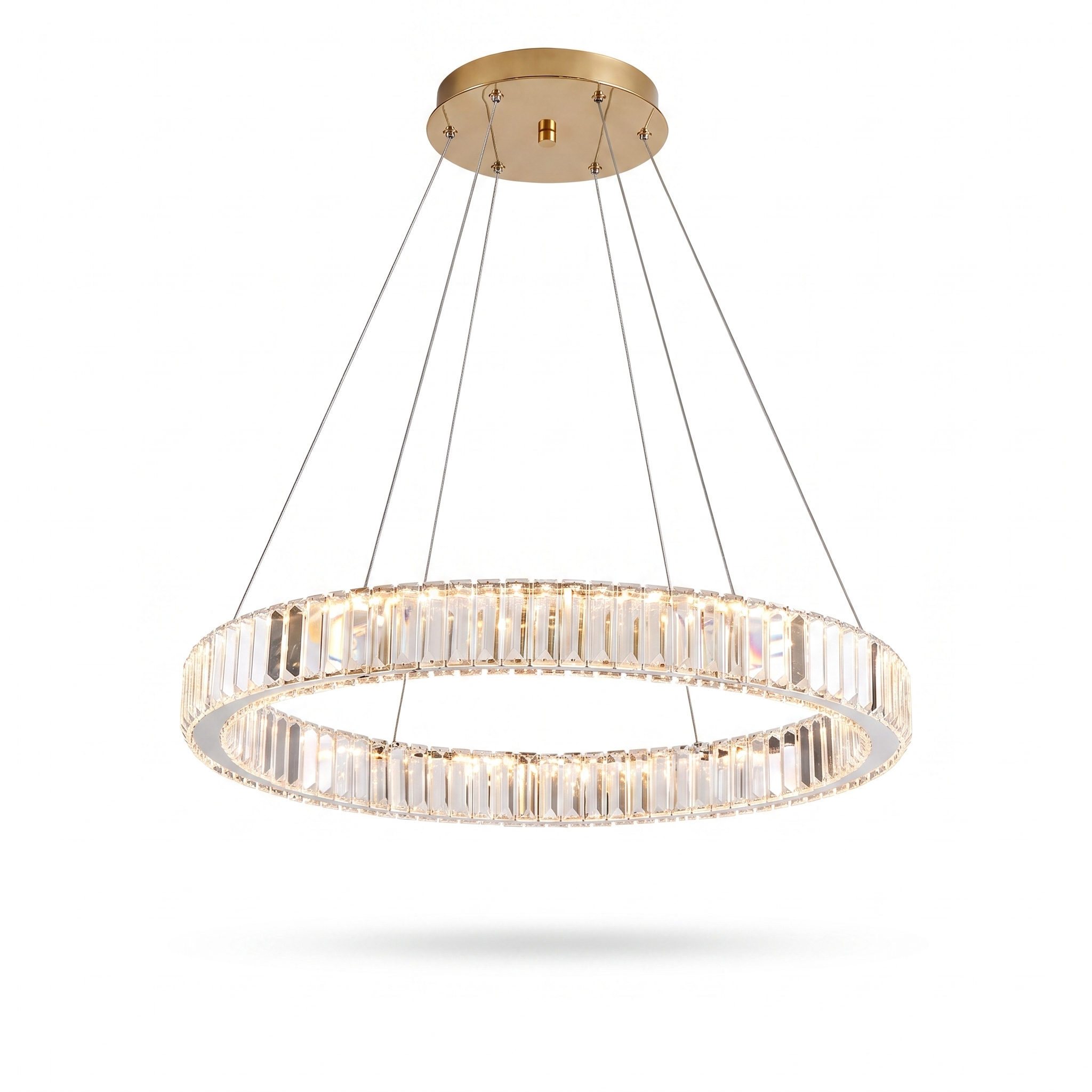 Solaria Crystal Ring Chandelier, 80cm (31.5 inch), isolated on pure white background