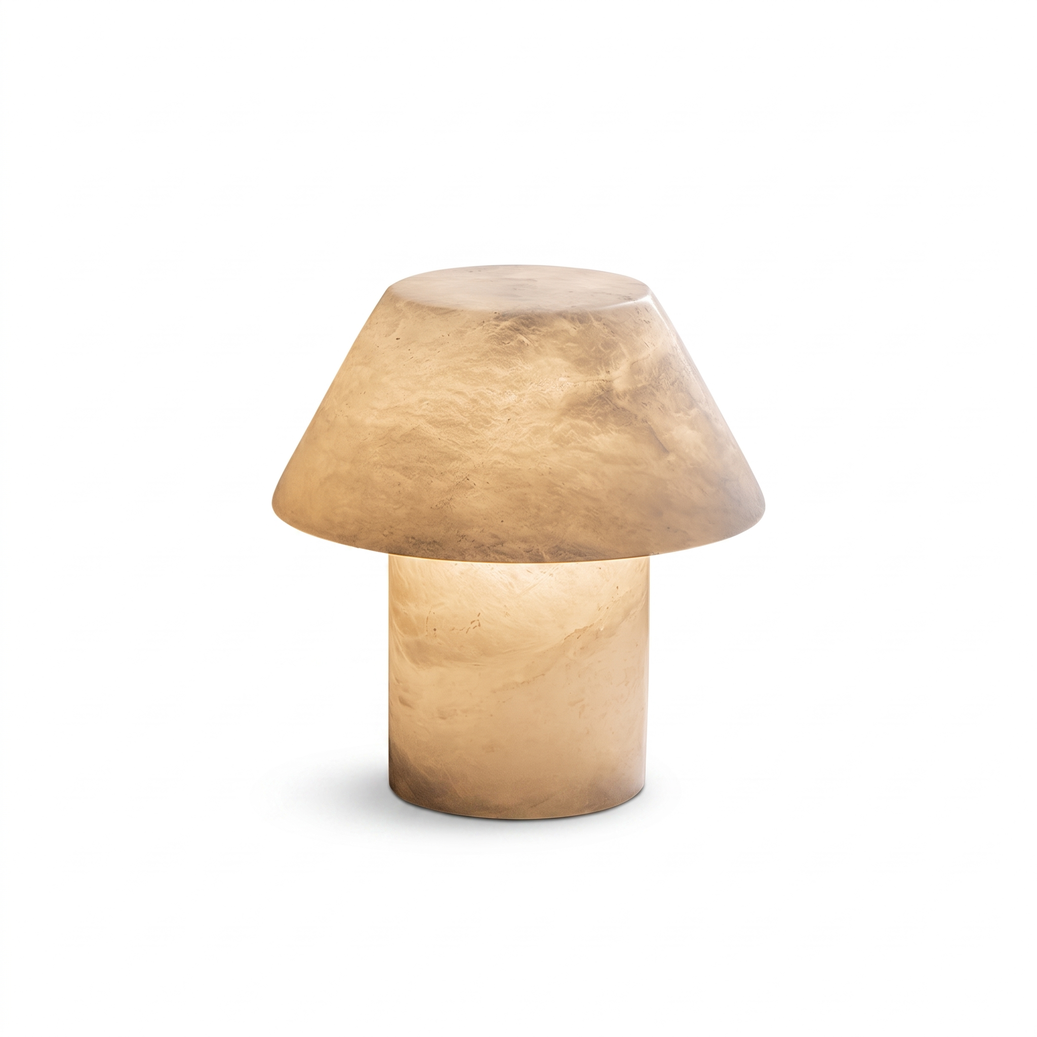 Petra Alabaster Table Lamp, 20cm, alternate angle, pure white background, no cord