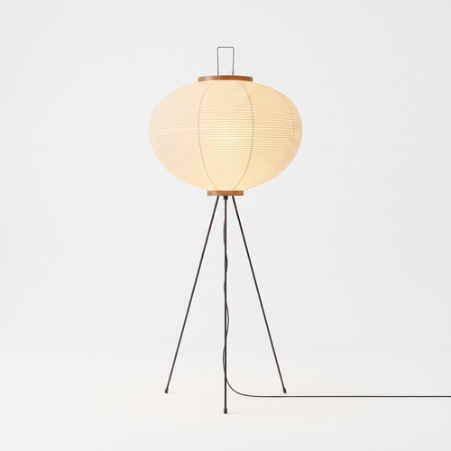 Rice Paper Floor Lamp, Warm Luxury Evening Ambiance Standing Light for Living Room & Bedroom, Japanese Paper Lantern, 3 Sizes, Wabi Sabi Glow