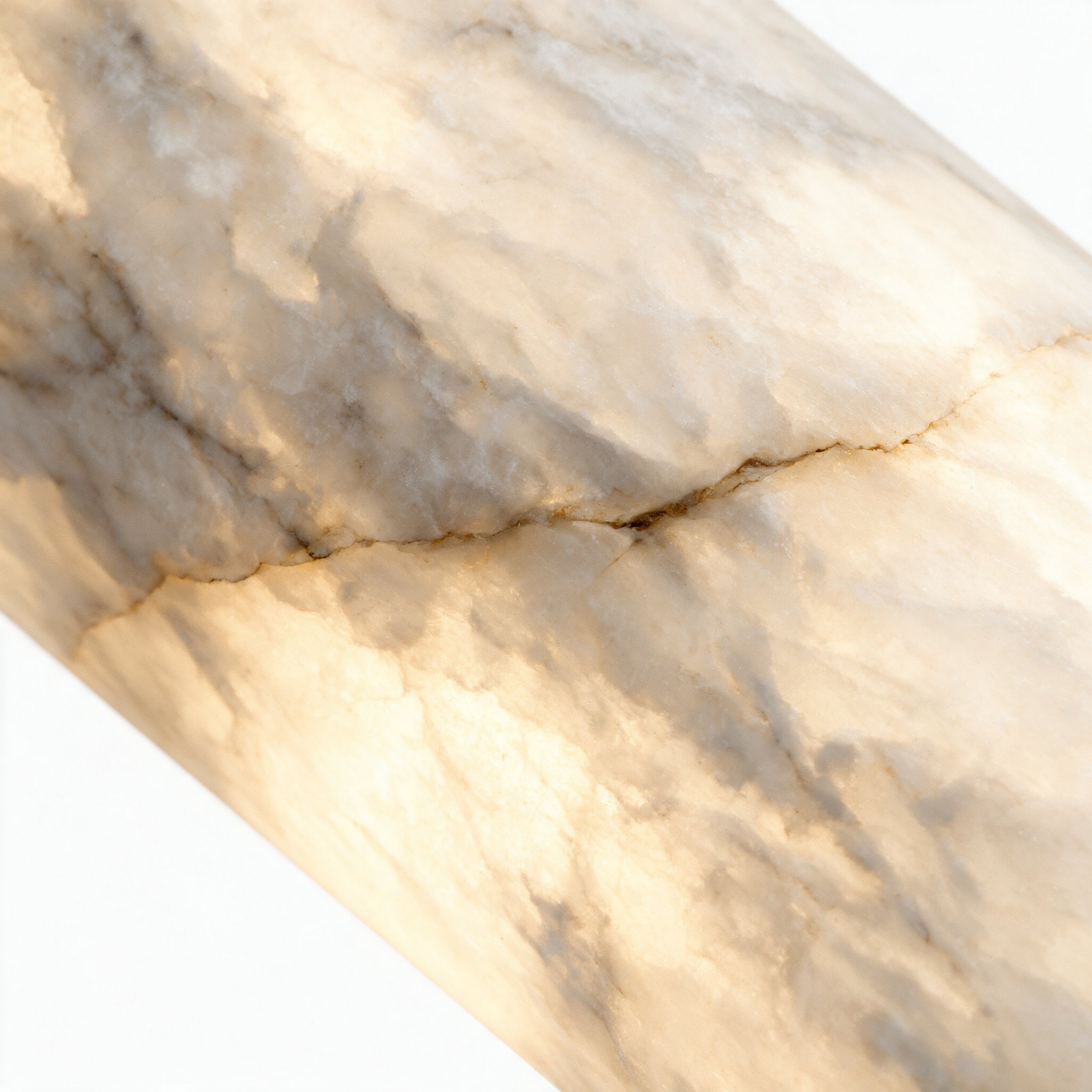 AIR HAVEN Slim Alabaster Copper Sconce - natural alabaster material detail
