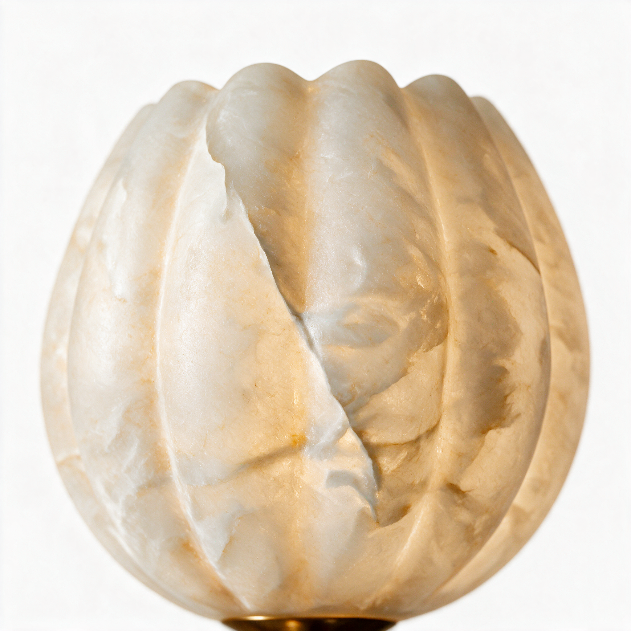 AIR HAVEN Sculptural Alabaster Copper Sconce - alabaster material detail