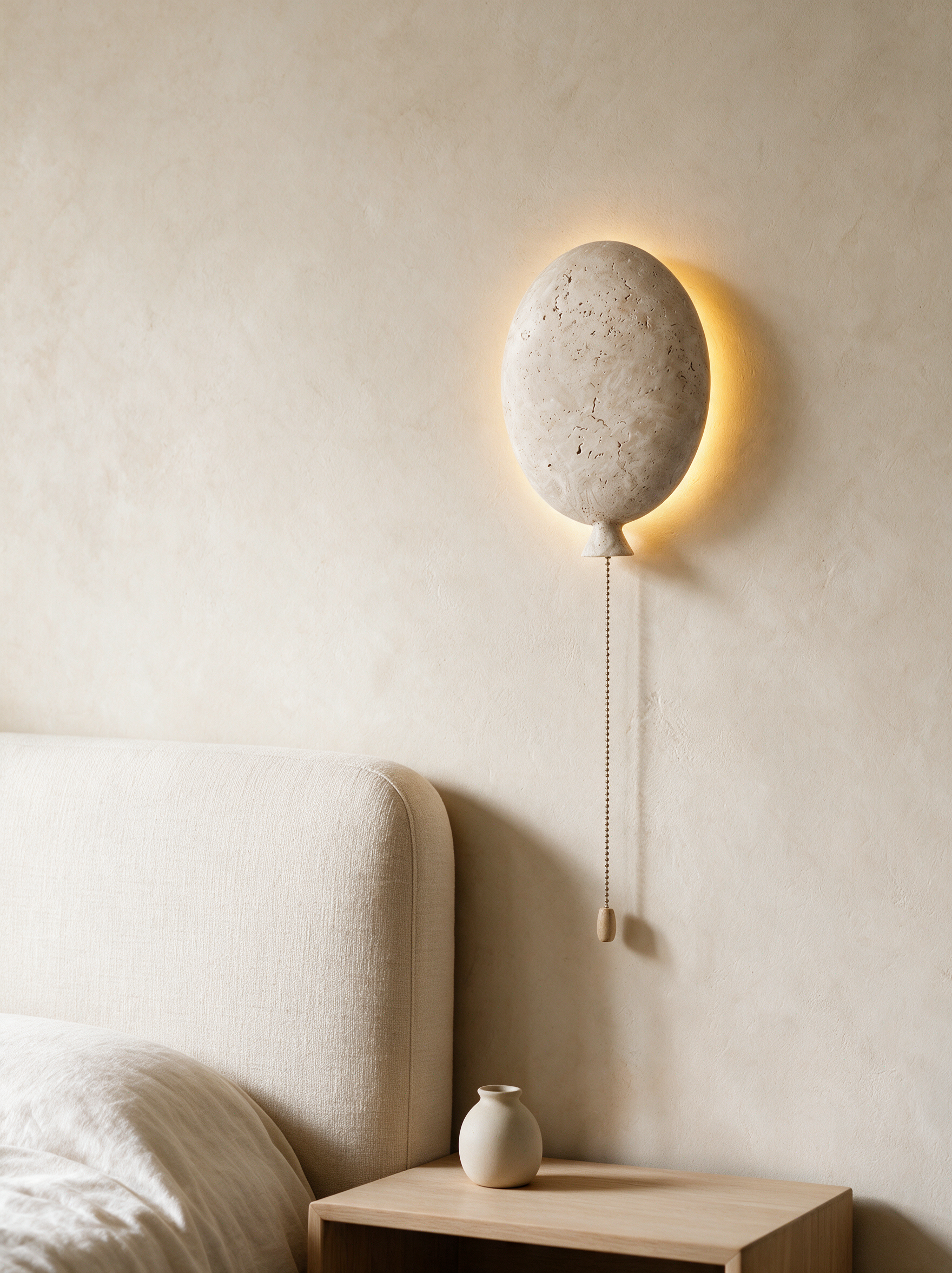 AIR HAVEN Organic Travertine Wall Lamp - signature lifestyle bedside