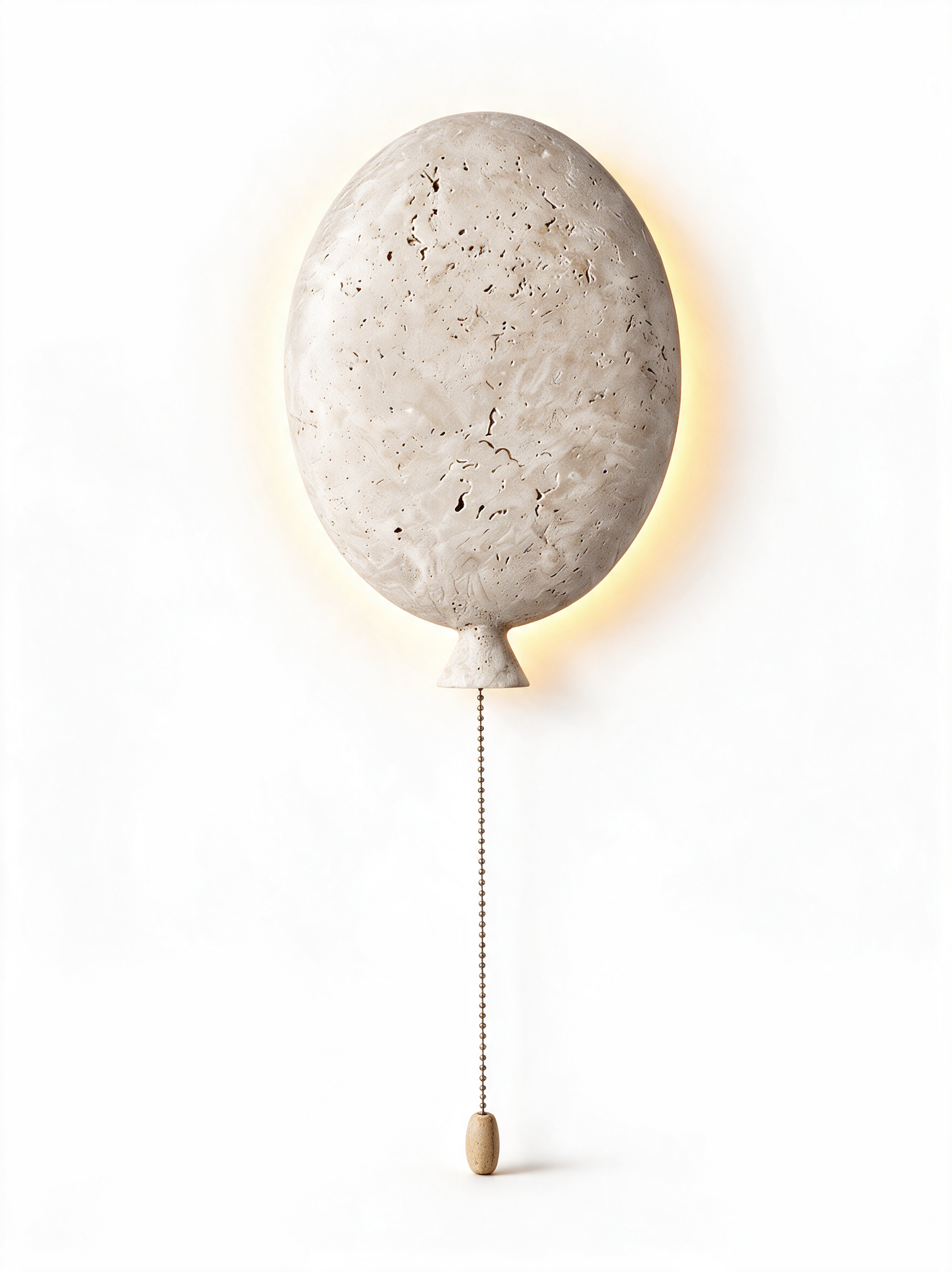 AIR HAVEN Organic Travertine Wall Lamp - white background hero