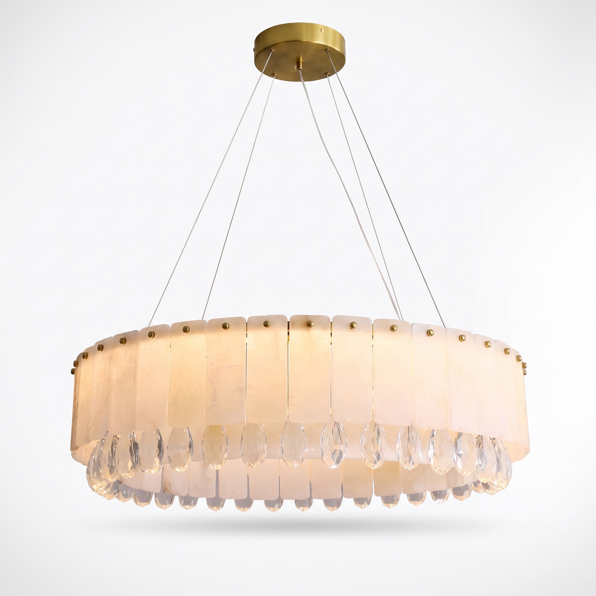 AIR HAVEN Alabaster Crystal Round Chandelier - white background hero
