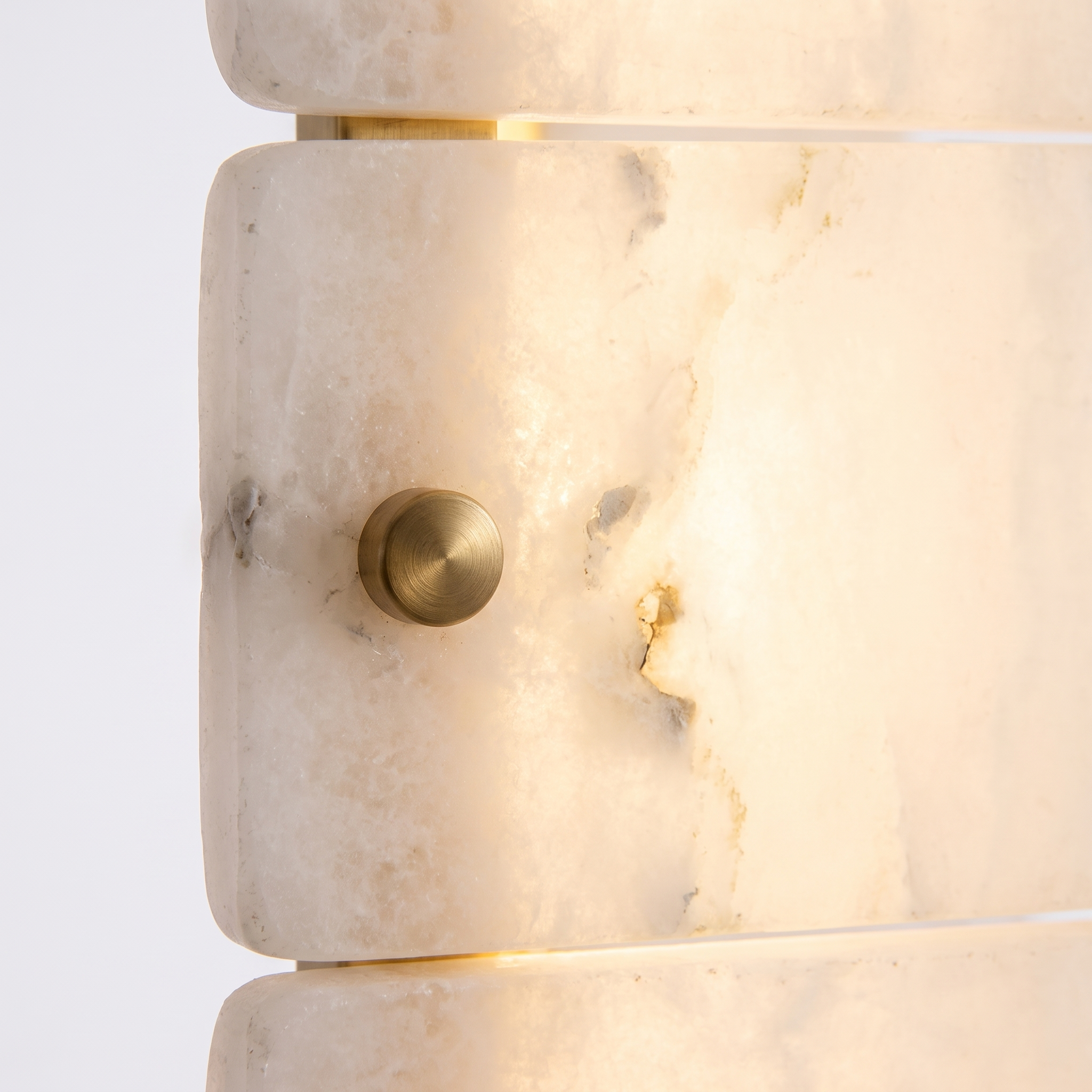 AIR HAVEN Alabaster Crystal Round Chandelier - alabaster material detail