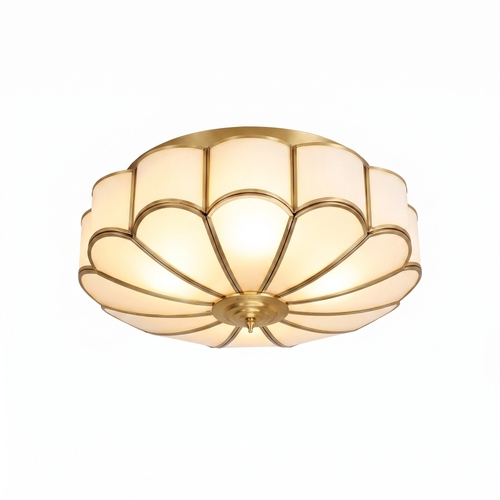 Copper Glass Flush Mount