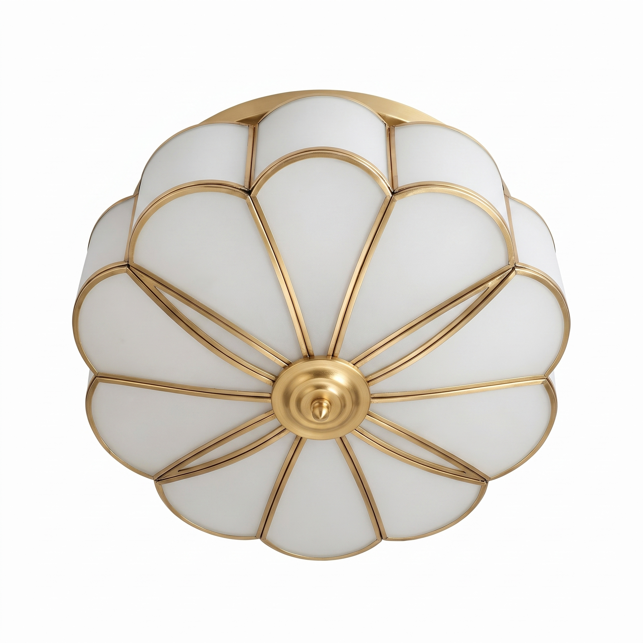 AIR HAVEN Copper Glass Flush Mount - underside elevation view