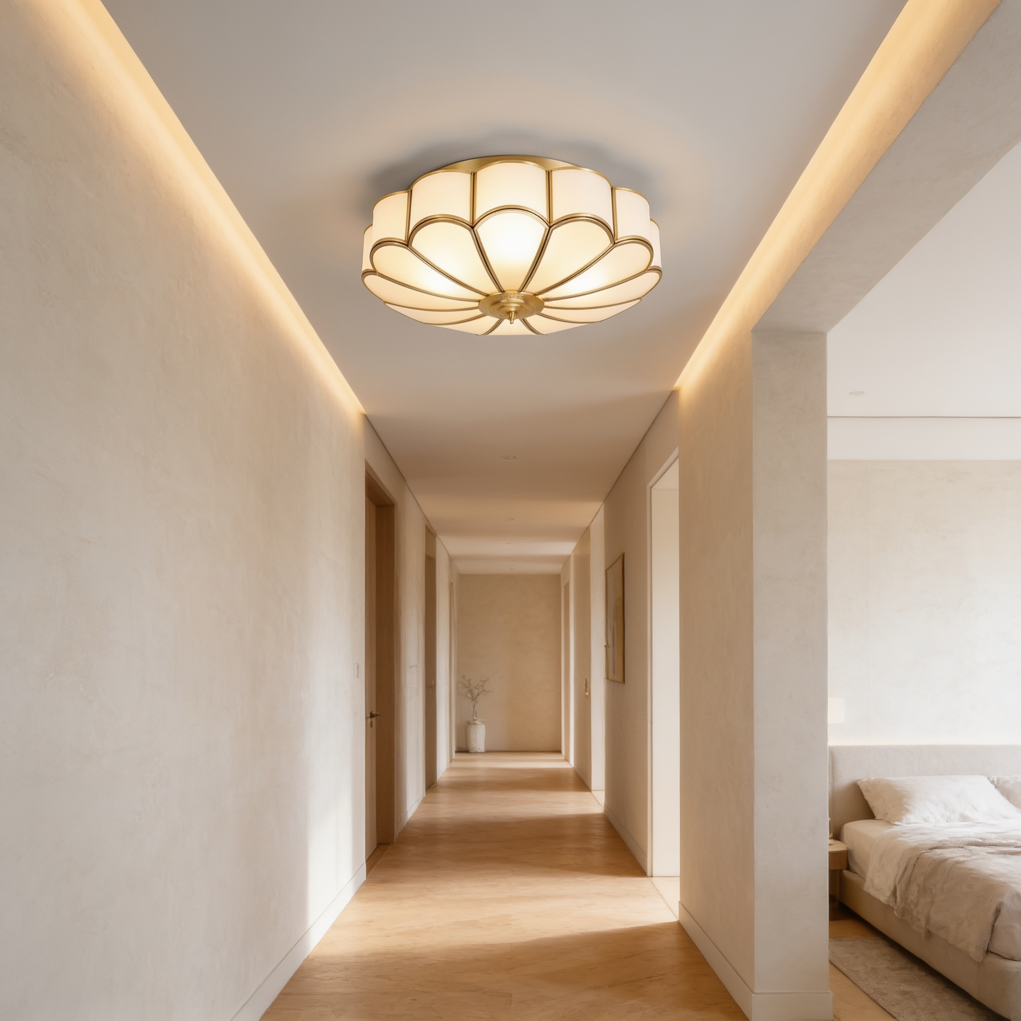 AIR HAVEN Copper Glass Flush Mount - signature lifestyle interior