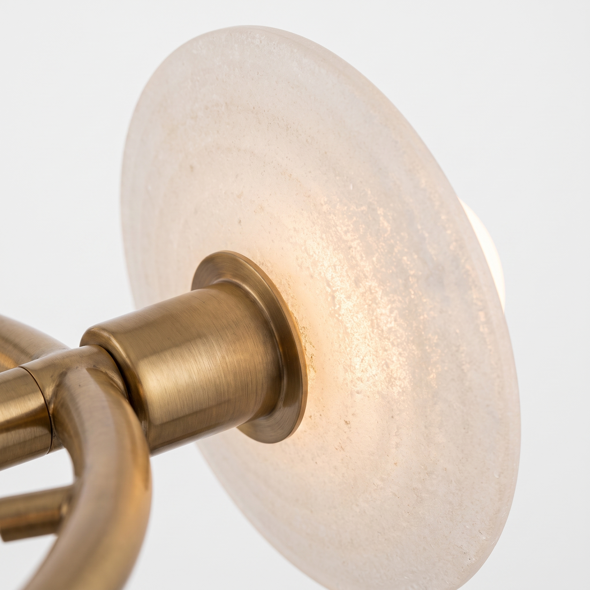 AIR HAVEN Ribbed Alabaster Chandelier - alabaster disc material detail