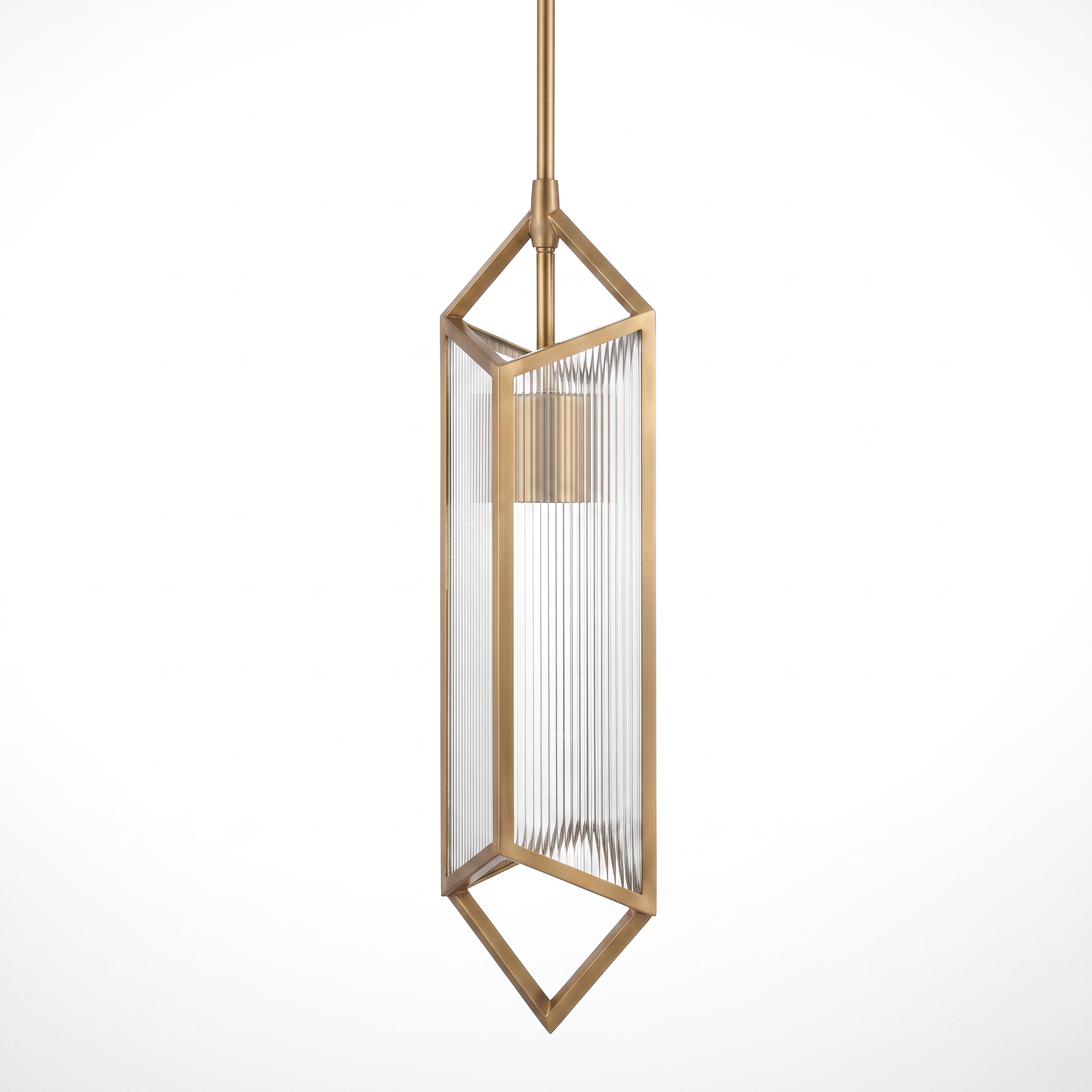 AIR HAVEN Ribbed Glass Pendant Light - three-quarter studio view