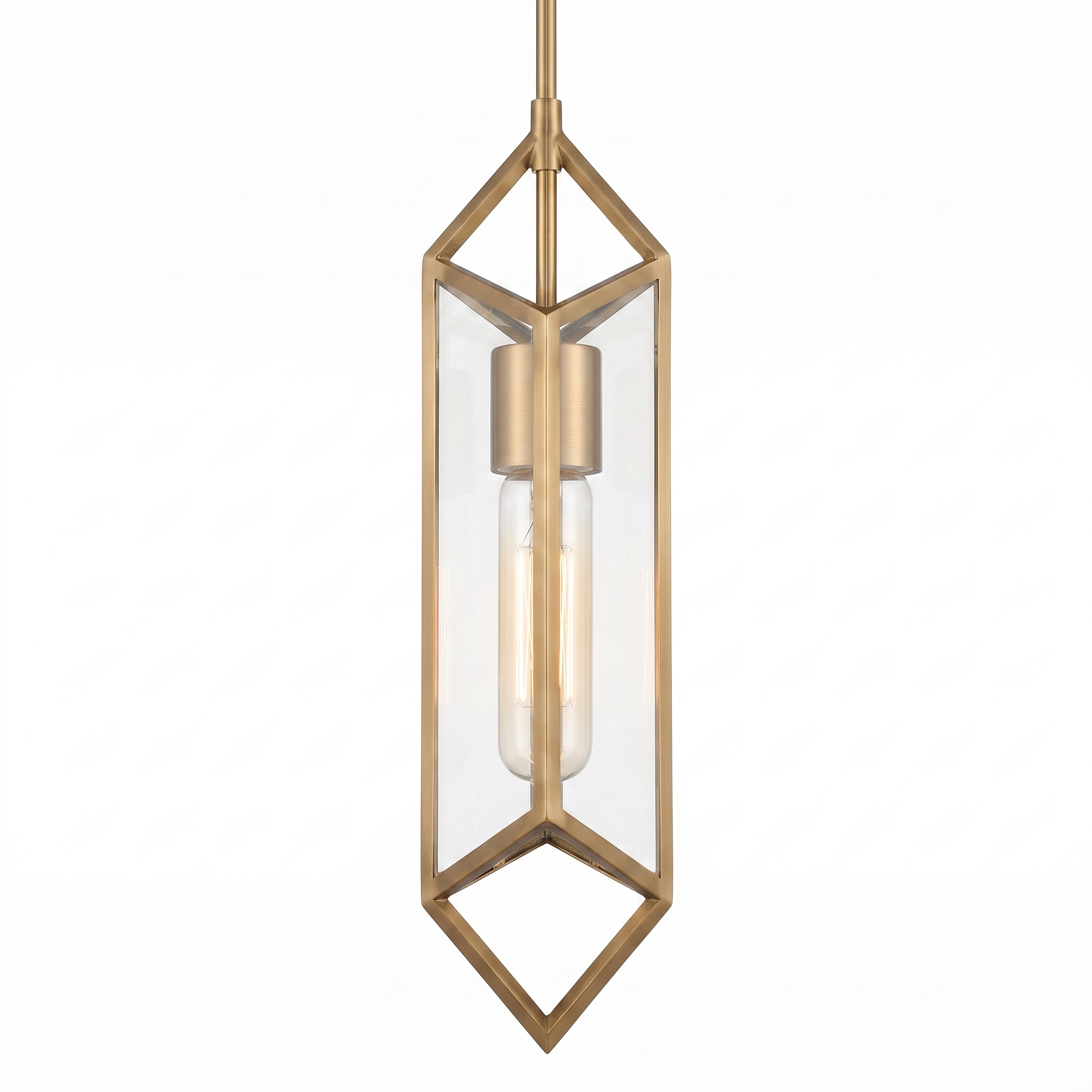 AIR HAVEN Ribbed Glass Pendant Light - front elevation view