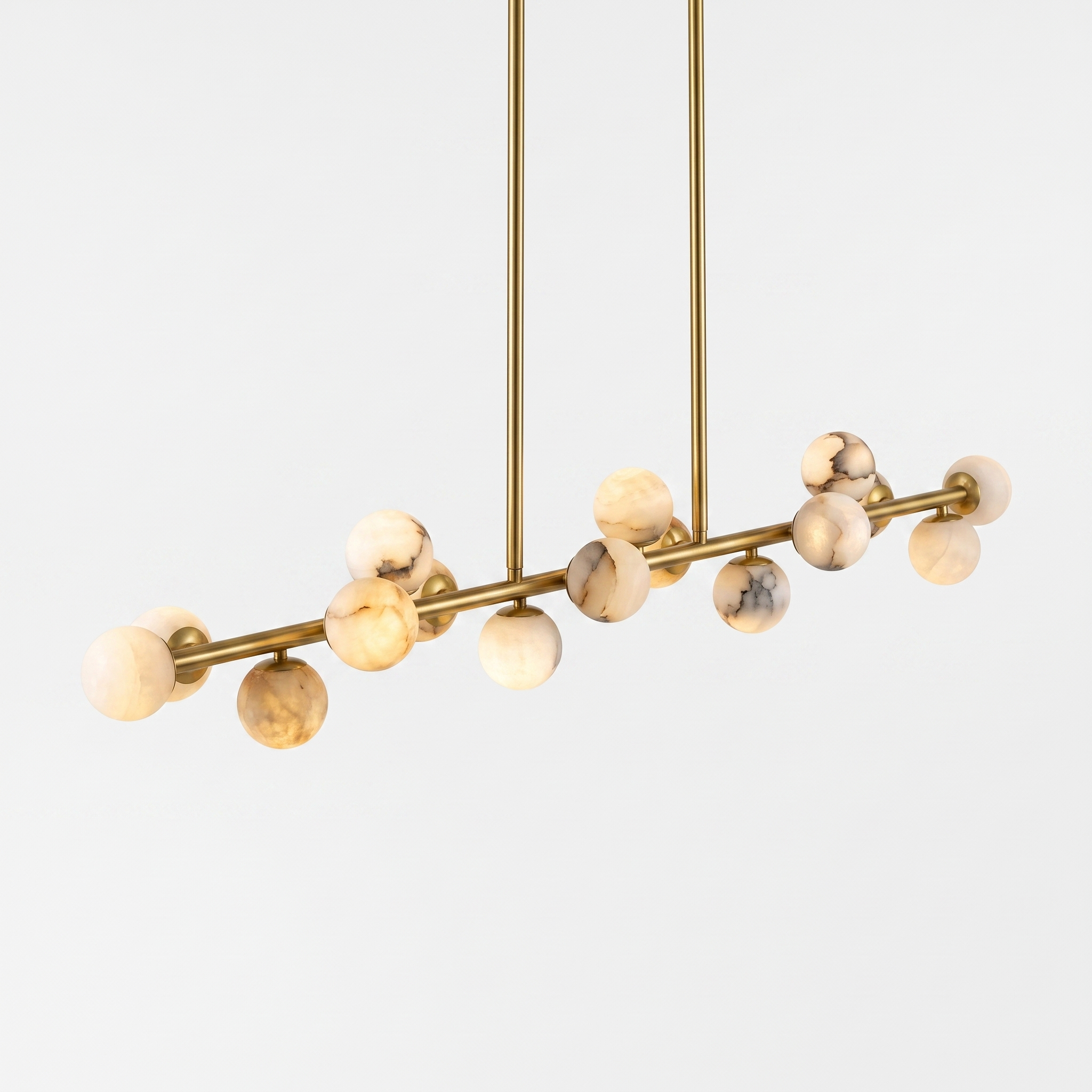 AIR HAVEN Alabaster Globe Linear Chandelier - white background hero