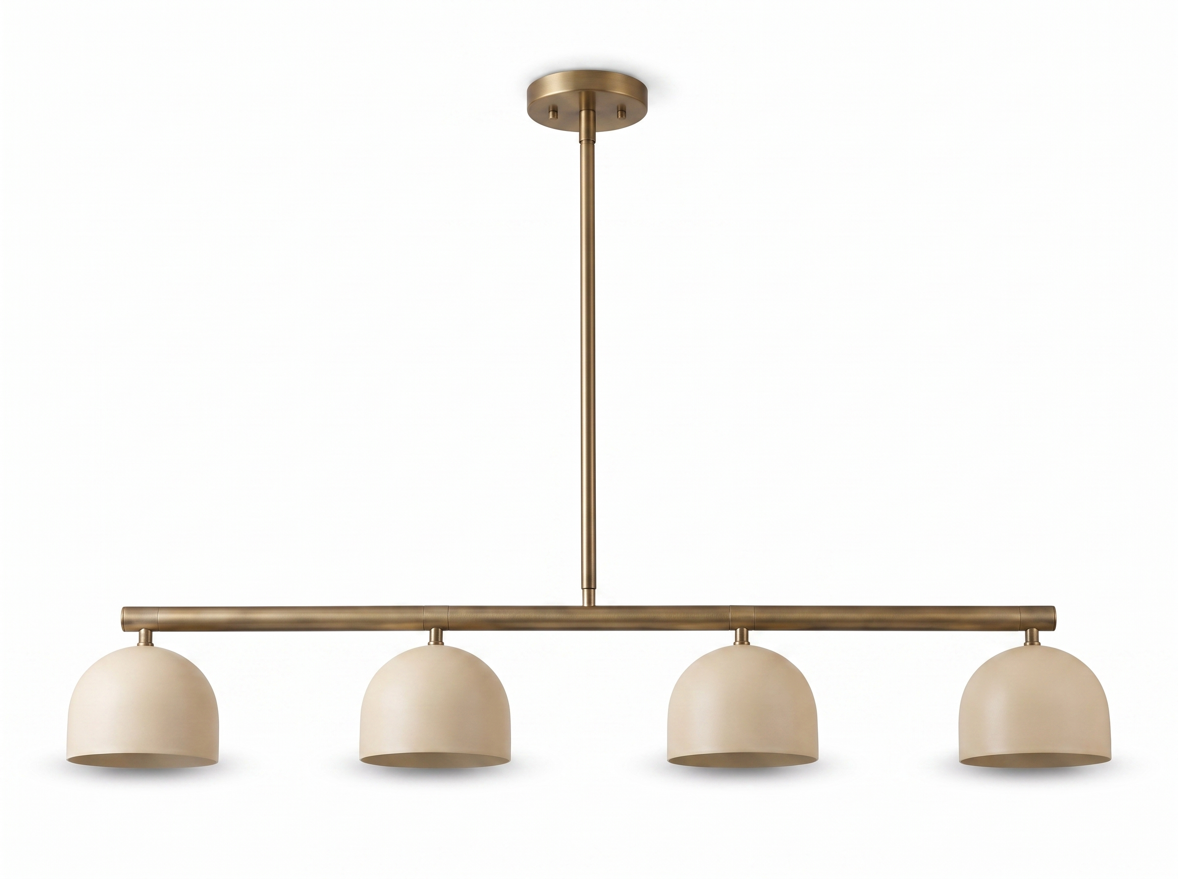AIR HAVEN Brass Linear Dome Chandelier - White Background Hero