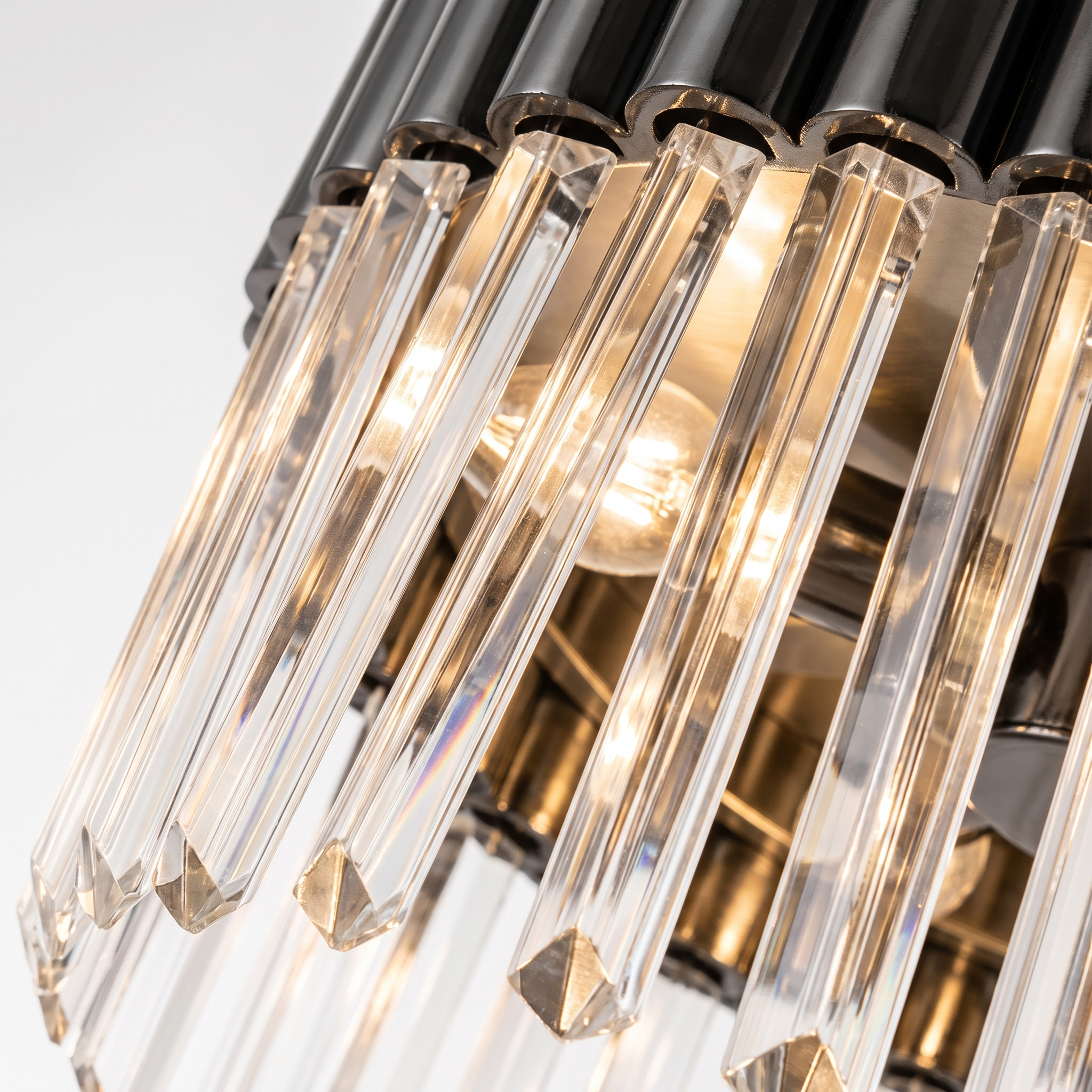 AIR HAVEN Crystal Flush Mount Light Black Chrome - Material Detail
