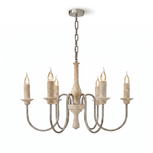 Travertine Candle Chandelier