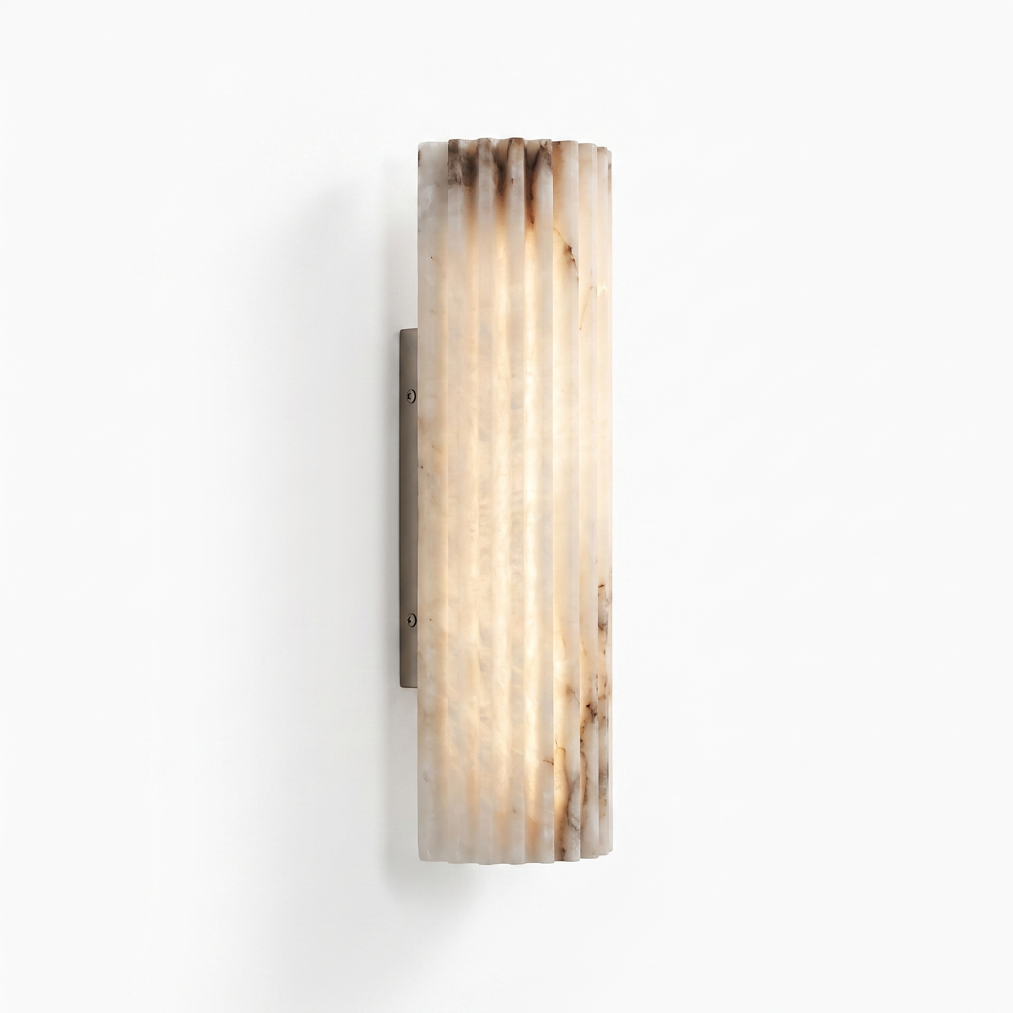 AIR HAVEN Fluted Alabaster Wall Light 11.8in - Side Profile