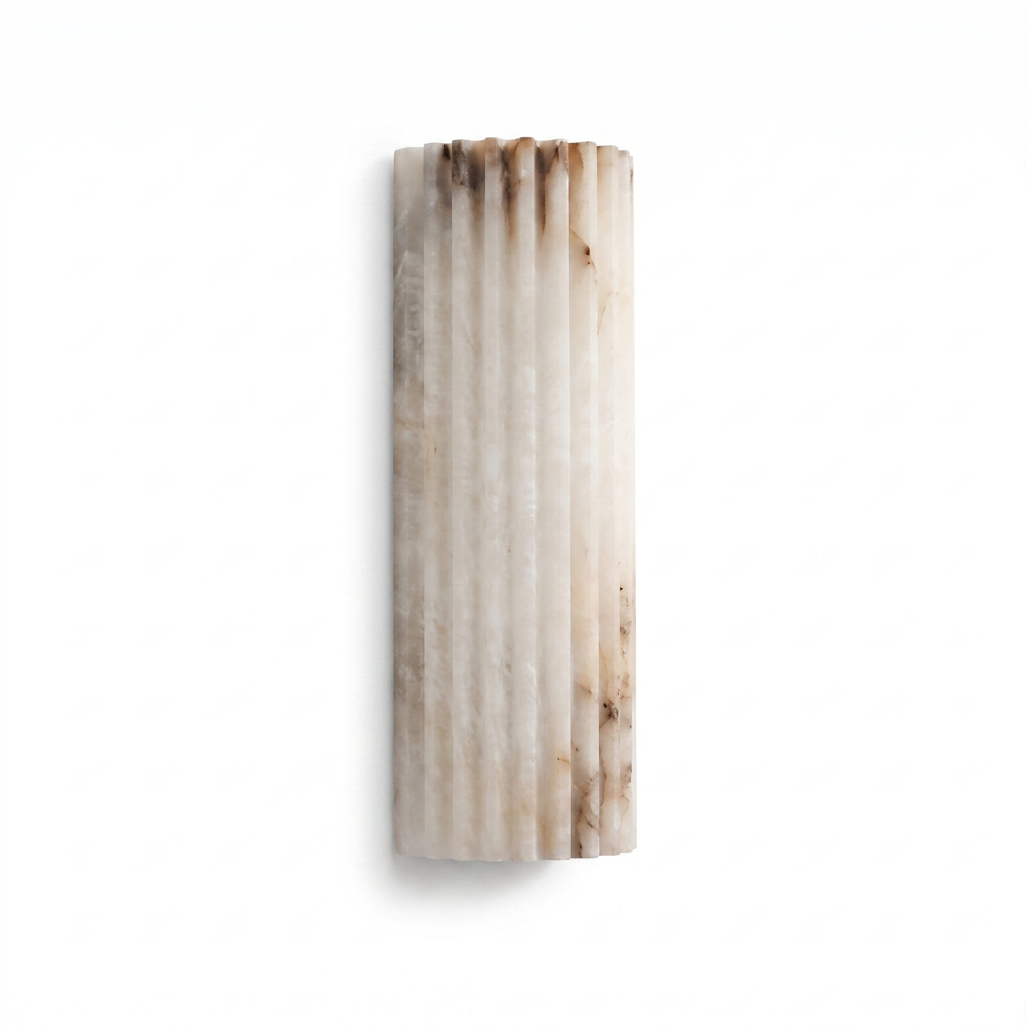 AIR HAVEN Fluted Alabaster Wall Light 11.8in - Three-Quarter Studio View
