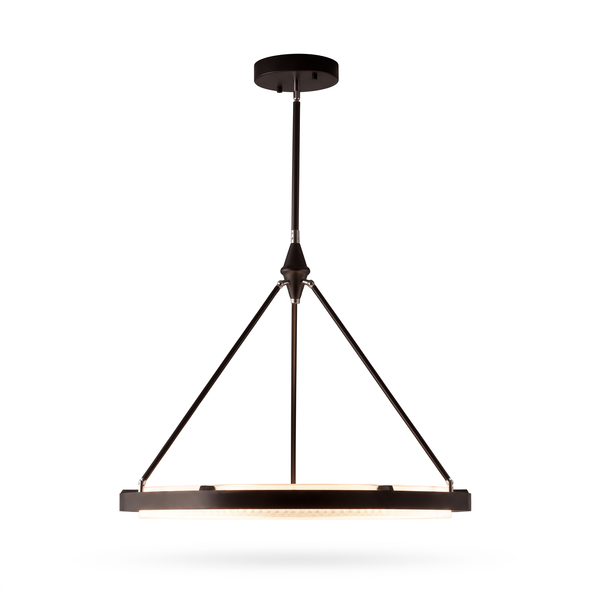 AIR HAVEN Two-Ring LED Pendant - Silver White Hero