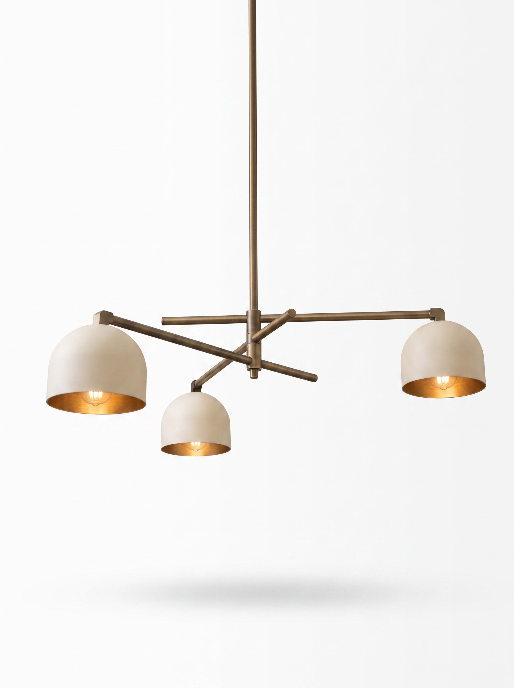 AIR HAVEN Linear Dome Chandelier Antique Brass white hero