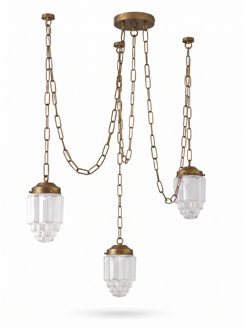 Faceted Glass Drop Chandelier