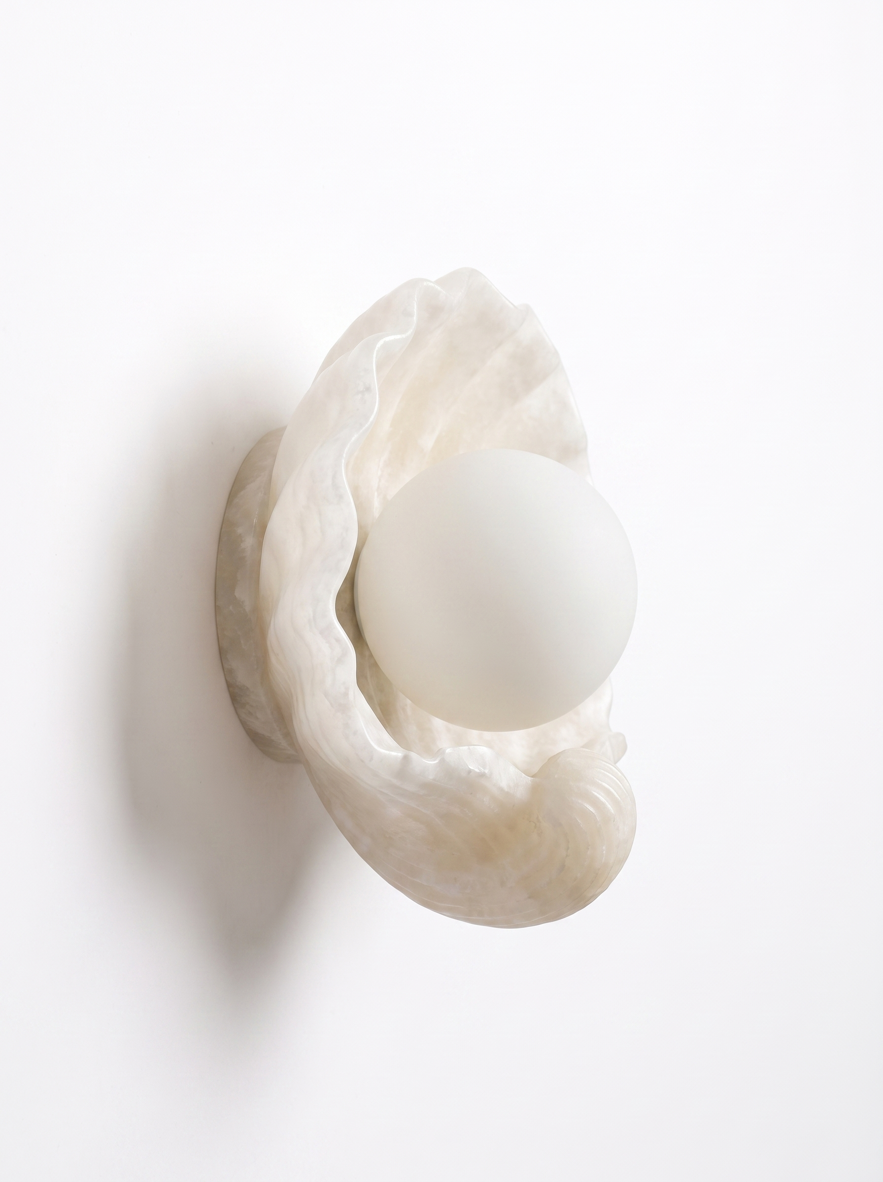 AIR HAVEN Alabaster Shell Wall Sconce side profile projection