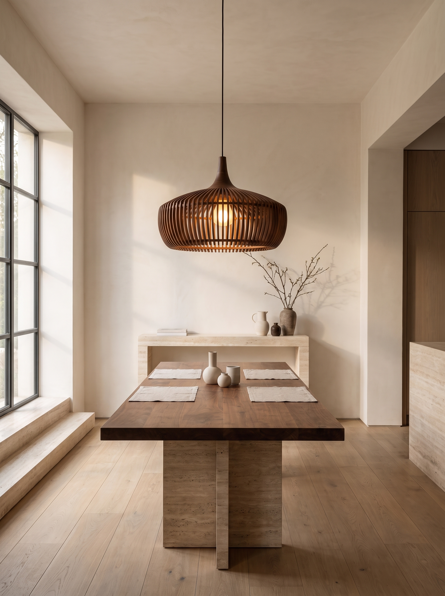 AIR HAVEN Hollowed Walnut Pendant Light - Signature Lifestyle Interior