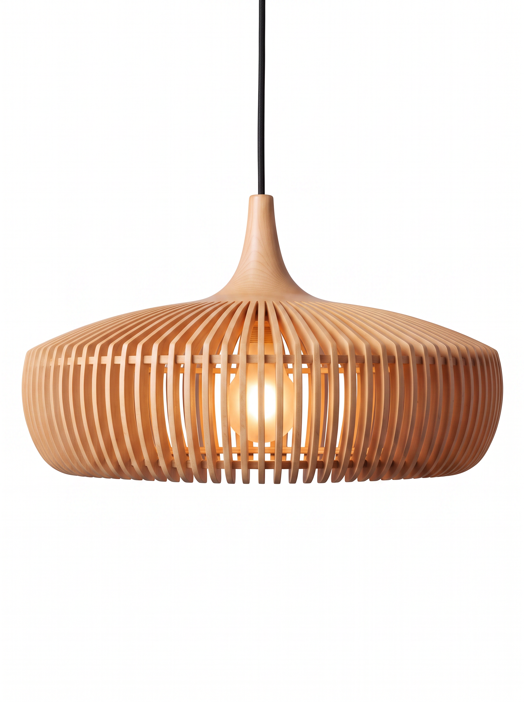 AIR HAVEN Hollowed Walnut Pendant Light - Light Wood Colorway Hero