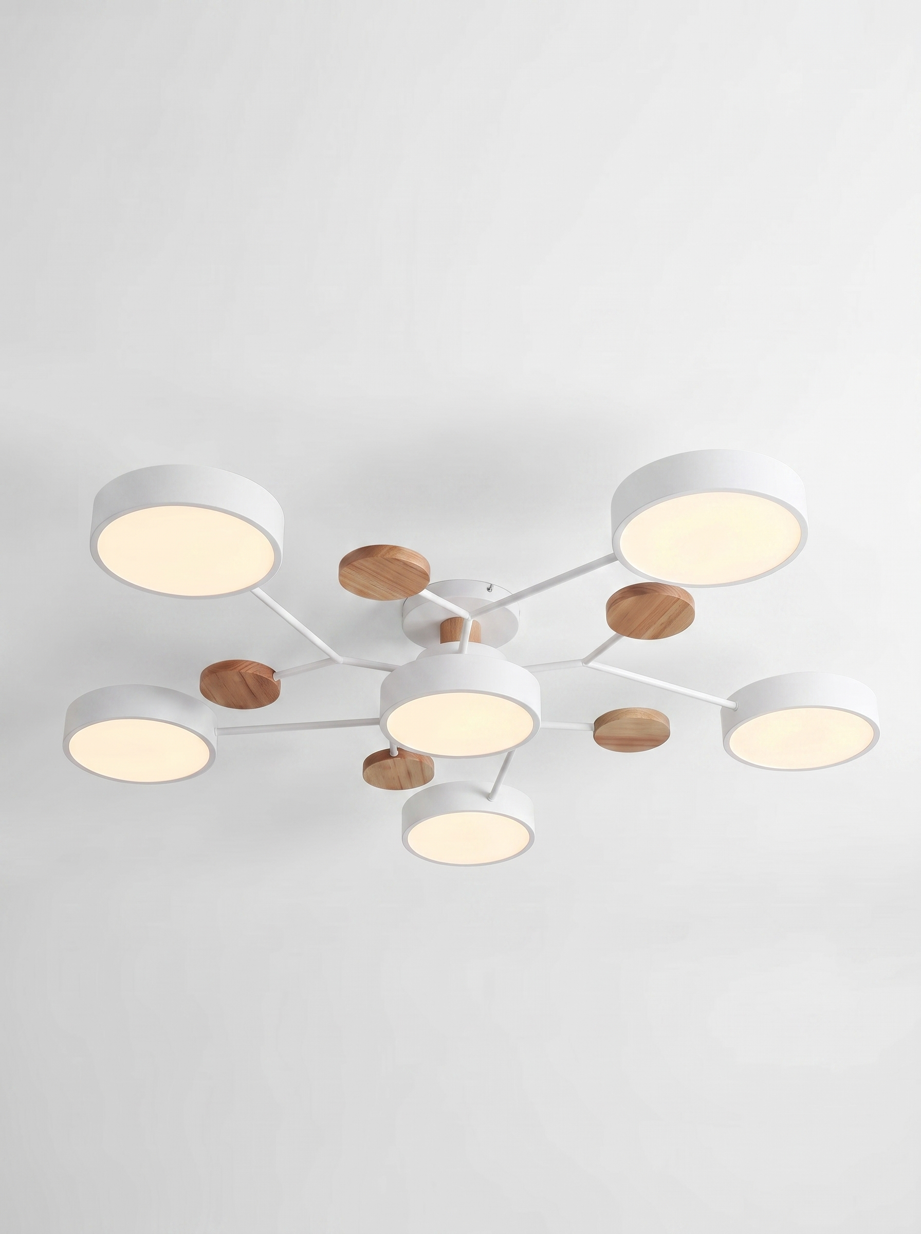 AIR HAVEN Six-Arm LED Chandelier - White Colorway Hero