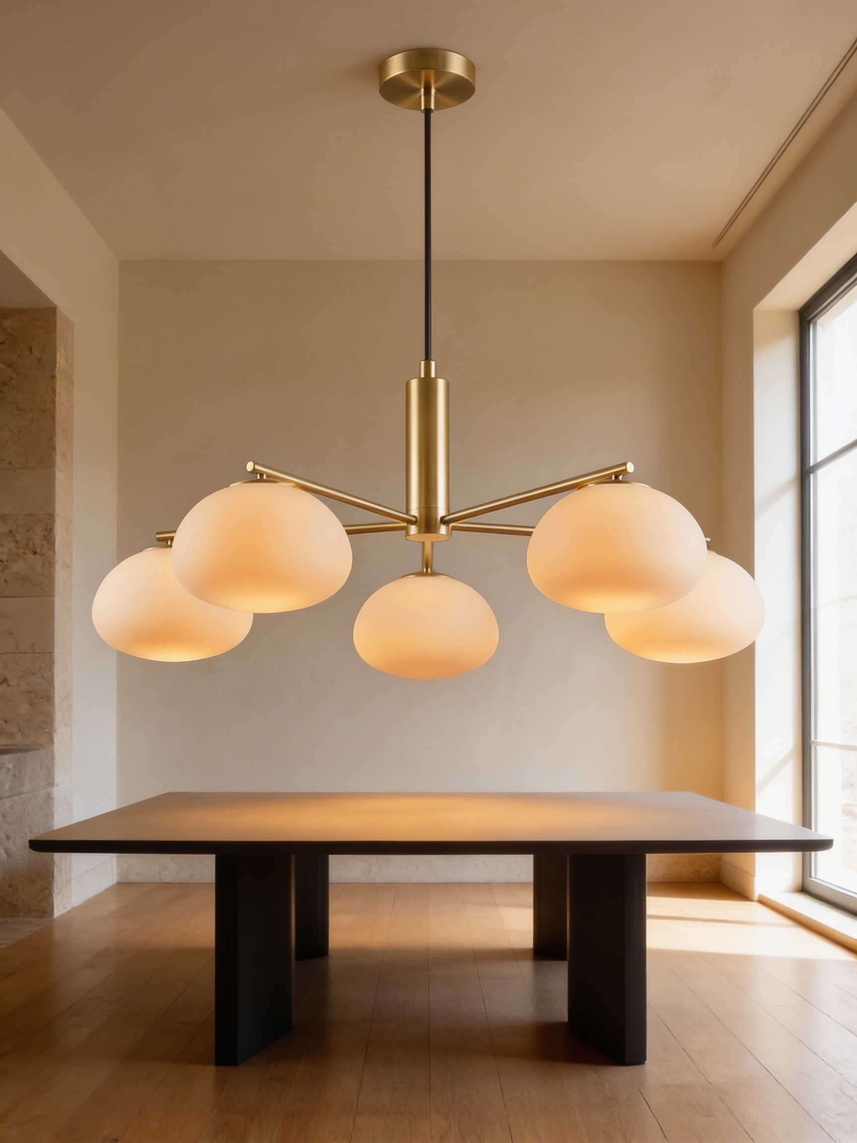 AIR HAVEN Opal Glass Sputnik Chandelier - Signature Lifestyle Interior