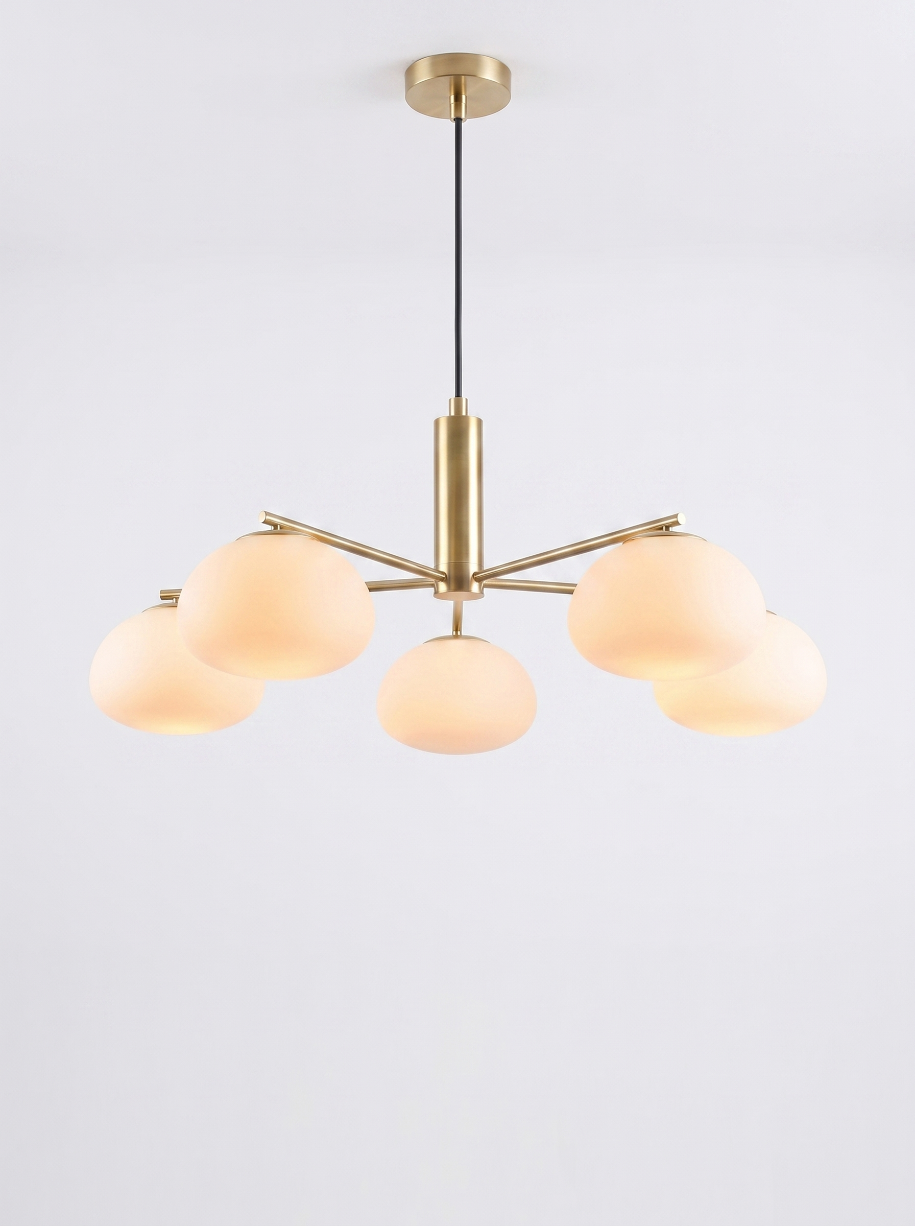 AIR HAVEN Opal Glass Sputnik Chandelier - Front Elevation