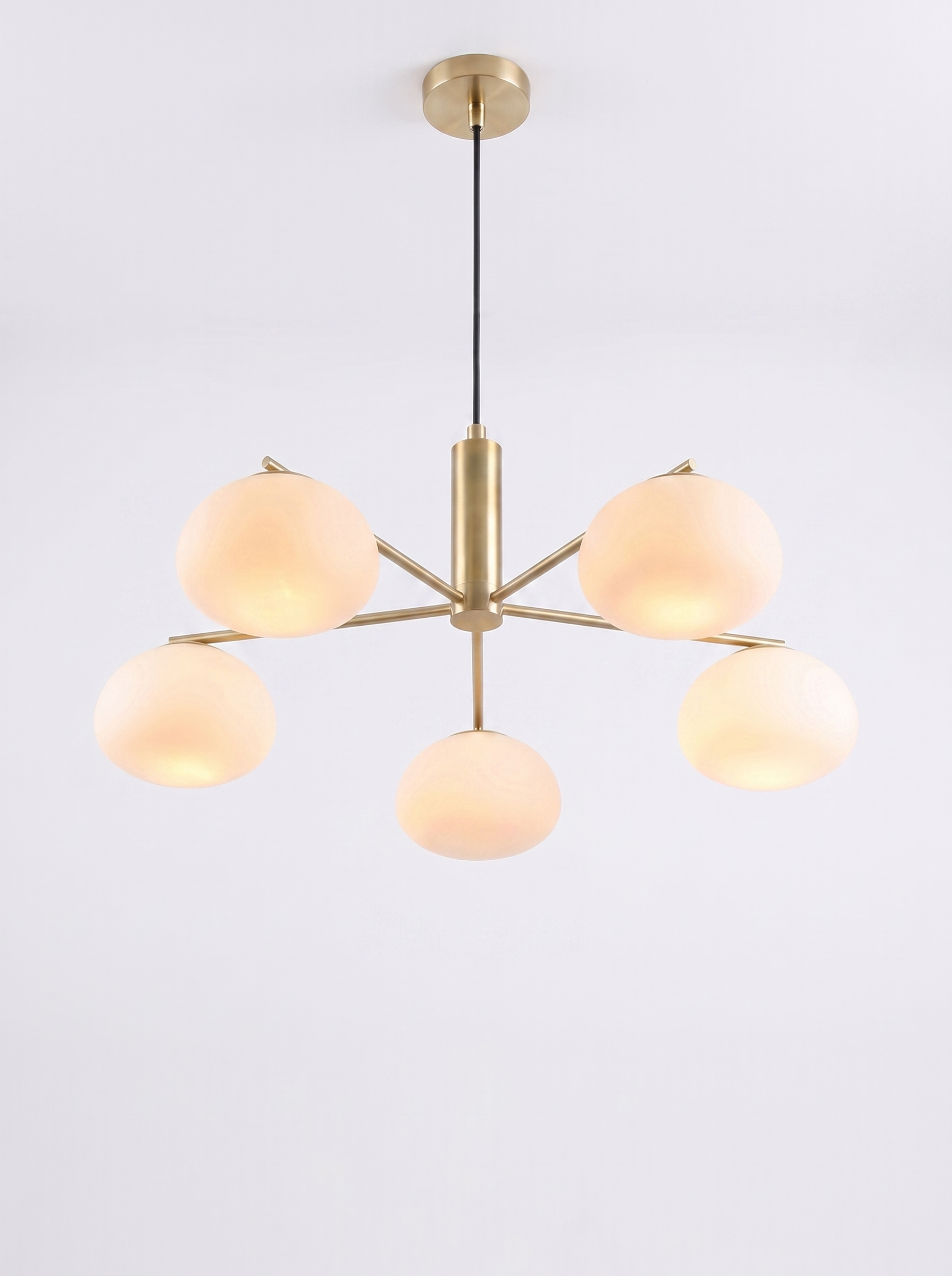 AIR HAVEN Opal Glass Sputnik Chandelier - Three-Quarter Studio View