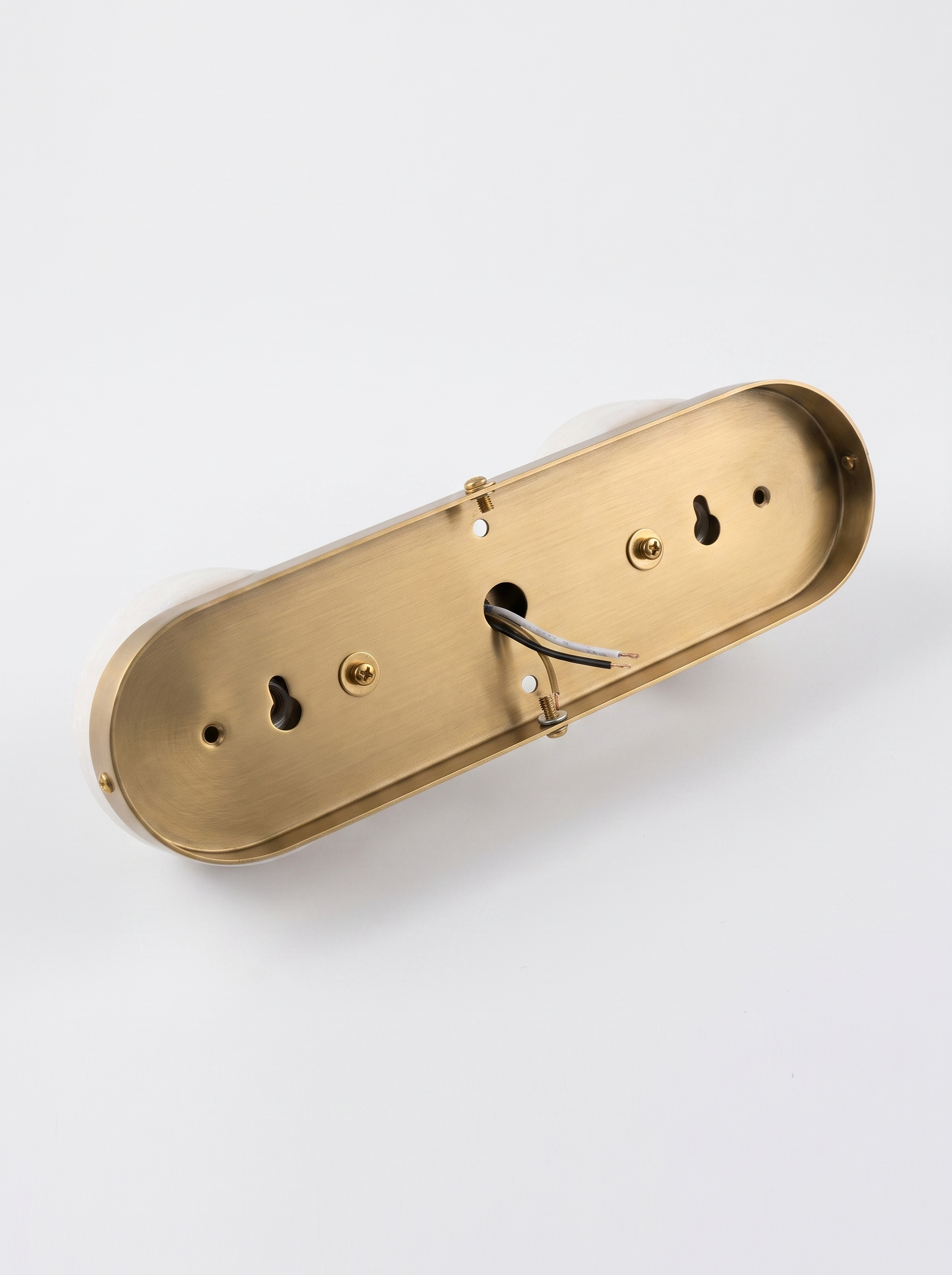 AIR HAVEN Alabaster Vanity Light Bar - Brass Mounting Plate Construction Detail