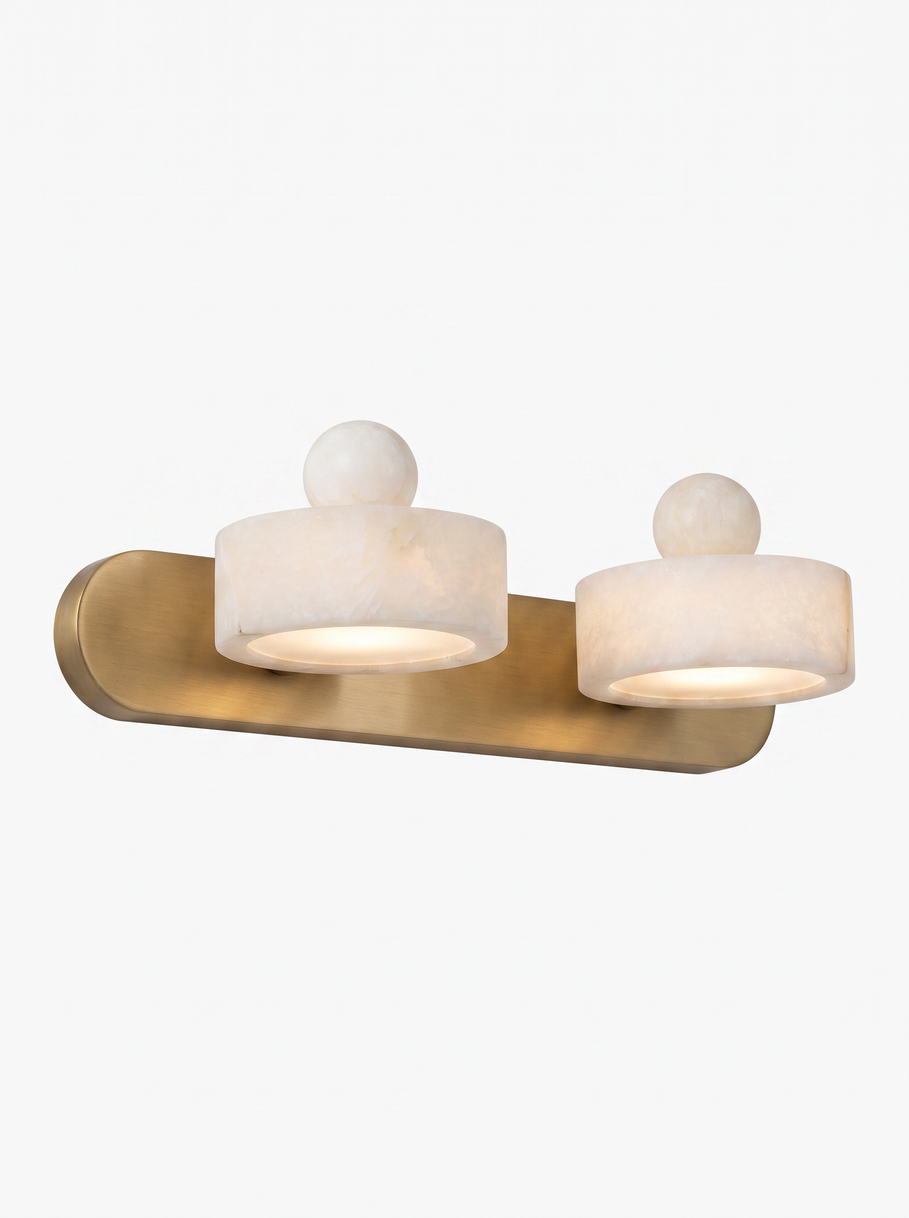 AIR HAVEN Alabaster Vanity Light Bar - Three-Quarter Studio View