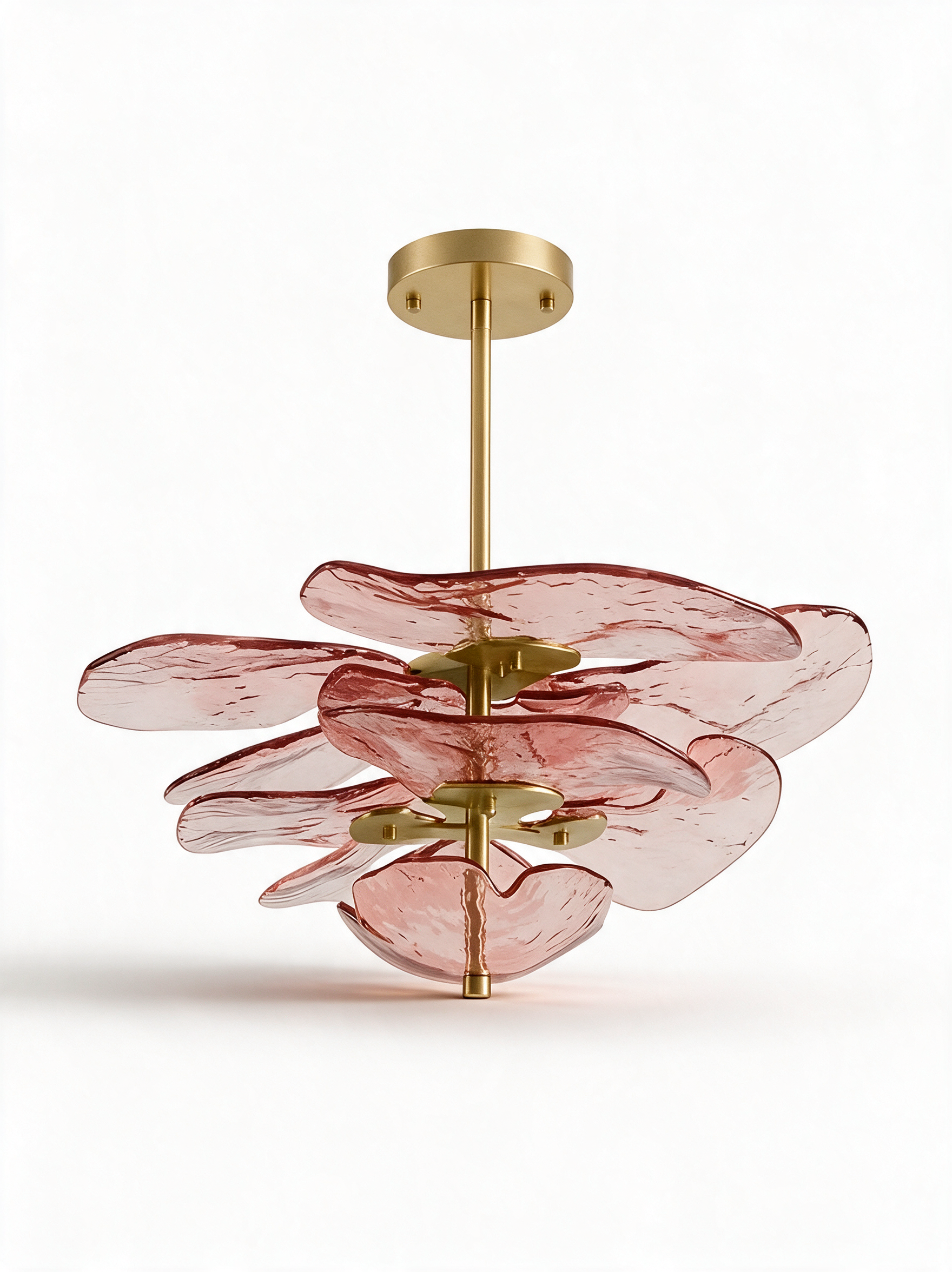 AIR HAVEN Glass Petal Chandelier - Pink & Gold Hero