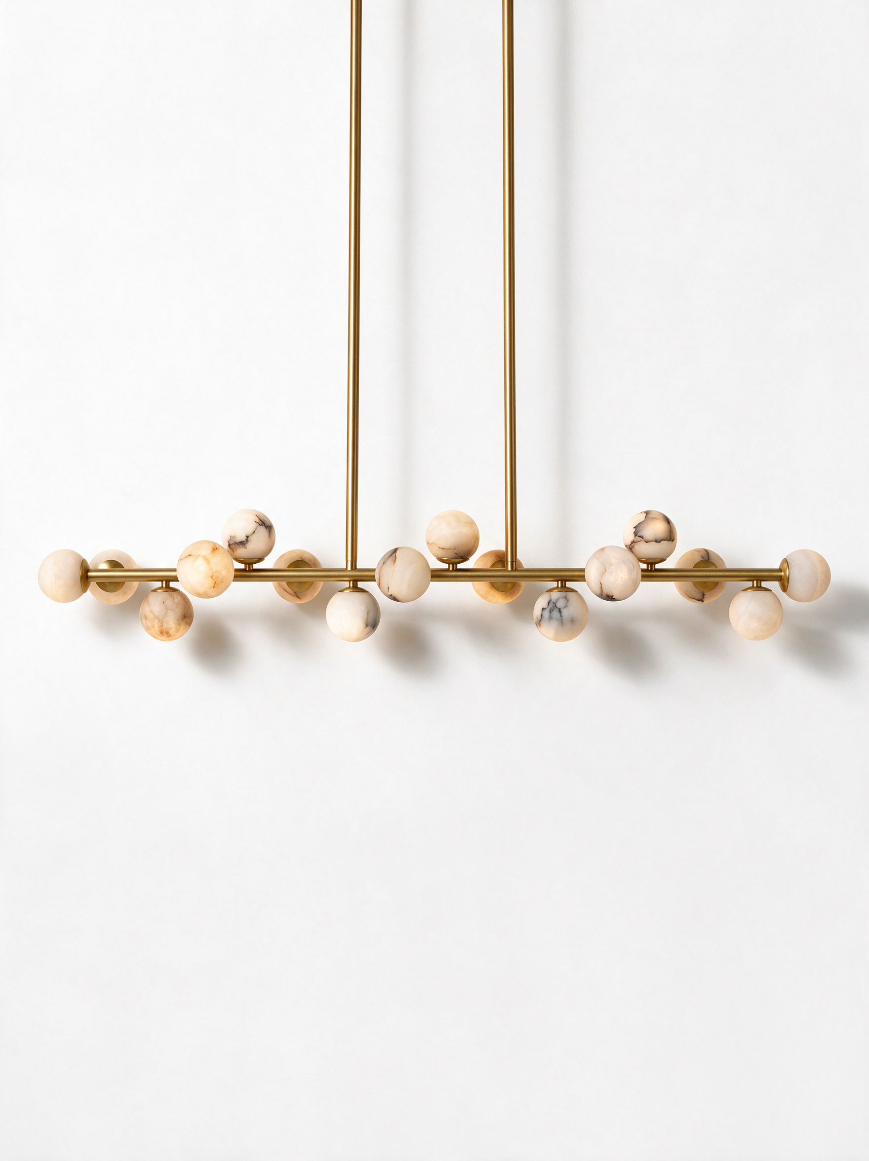 Alabaster Globe Linear Chandelier - front elevation view